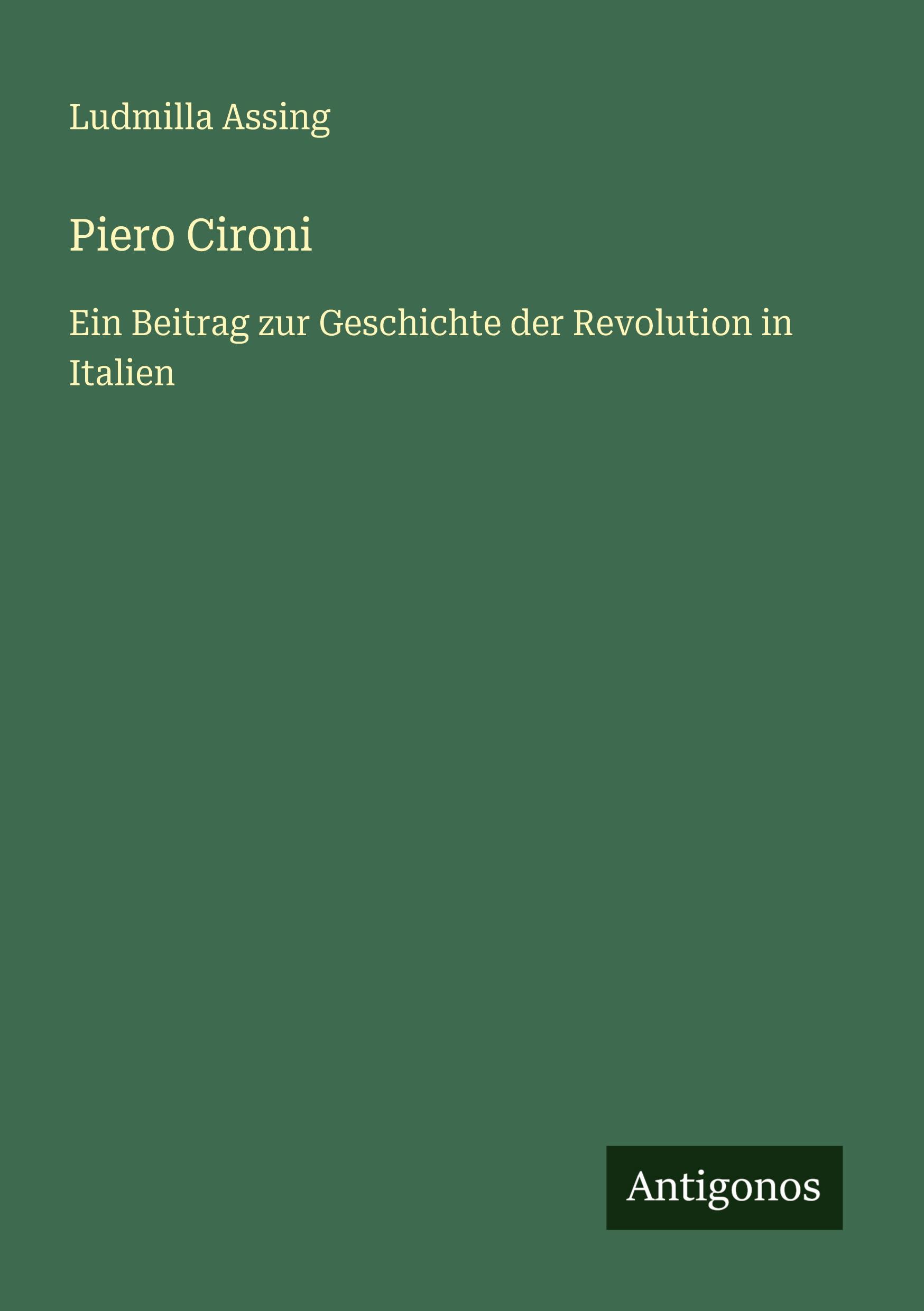 Vorderes Coverbild Piero Cironi