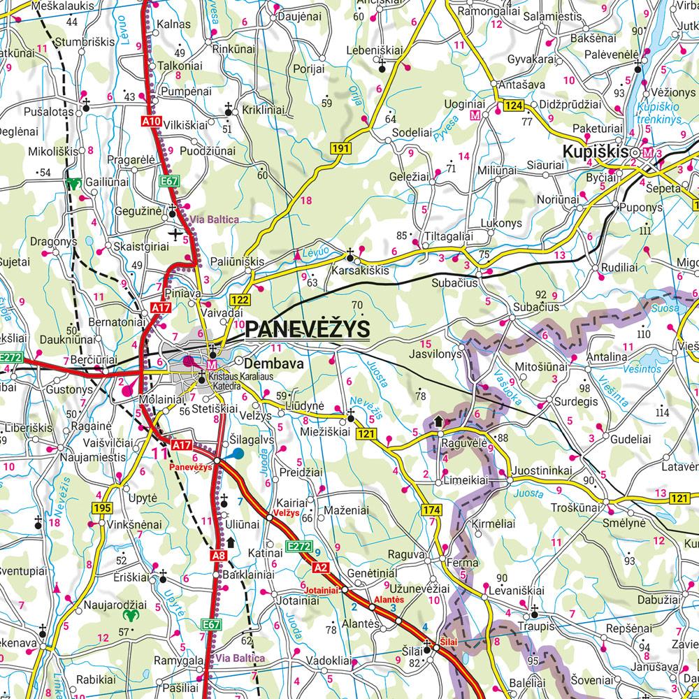 Beispielinhalt (Bild) Baltikum, Straßenkarte 1:400.000, freytag & berndt
