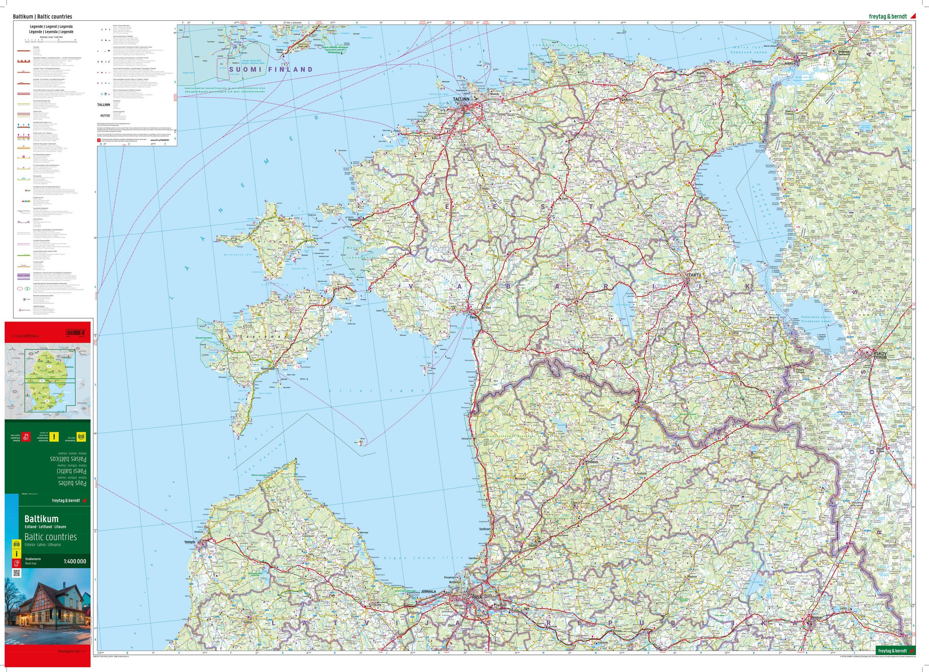 Beispielinhalt (Bild) freytag & berndt Straßenkarte Baltikum 1:400.000