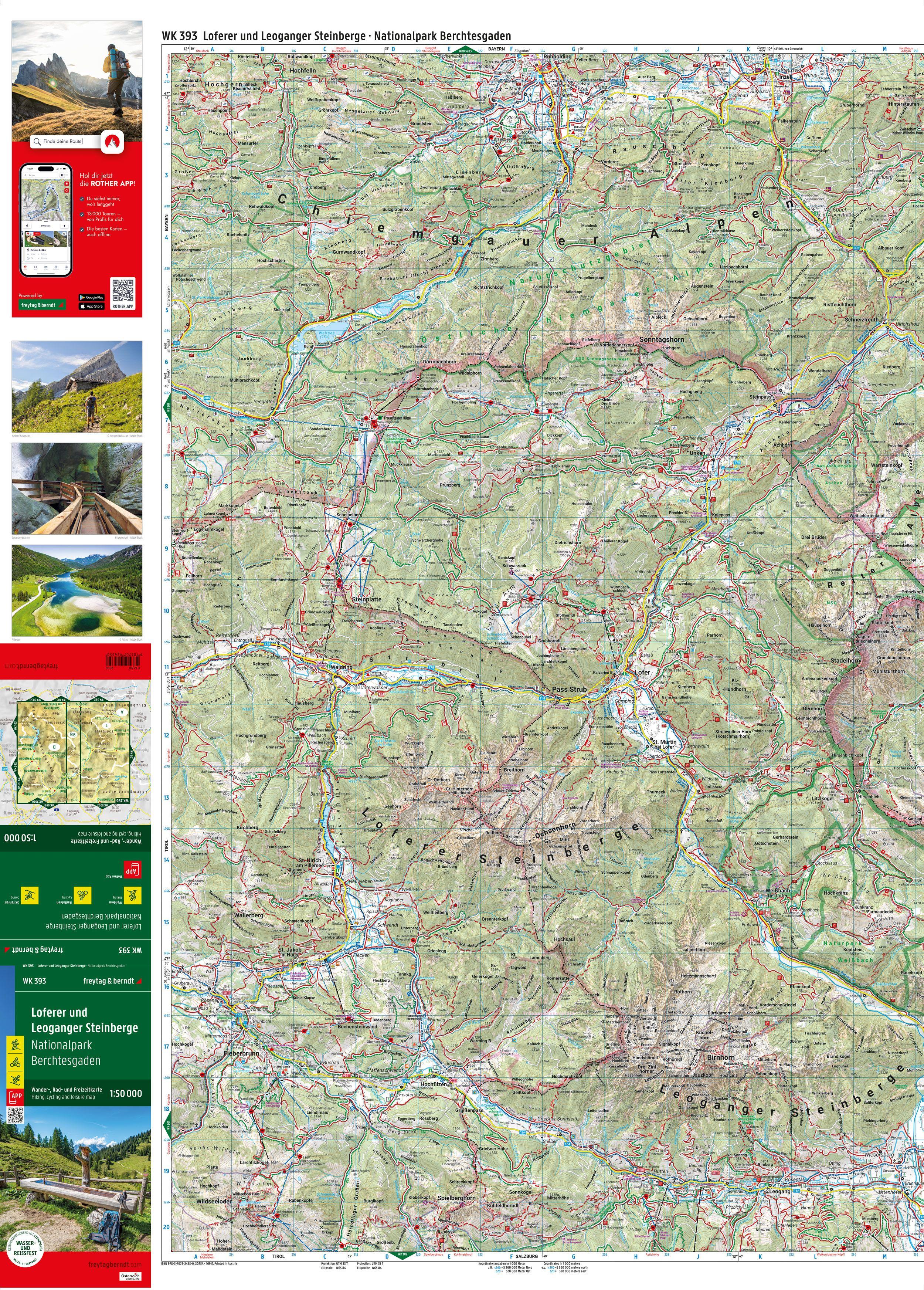 Beispielinhalt (Bild) freytag & berndt Wanderkarte WK 393 Loferer und Leoganger Steinberge, Nationalpark Berchtesgaden 1:50.000