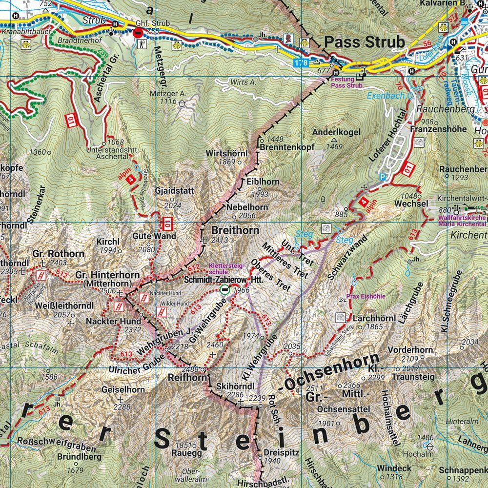Beispielinhalt (Bild) freytag & berndt Wanderkarte WK 393 Loferer und Leoganger Steinberge, Nationalpark Berchtesgaden 1:50.000