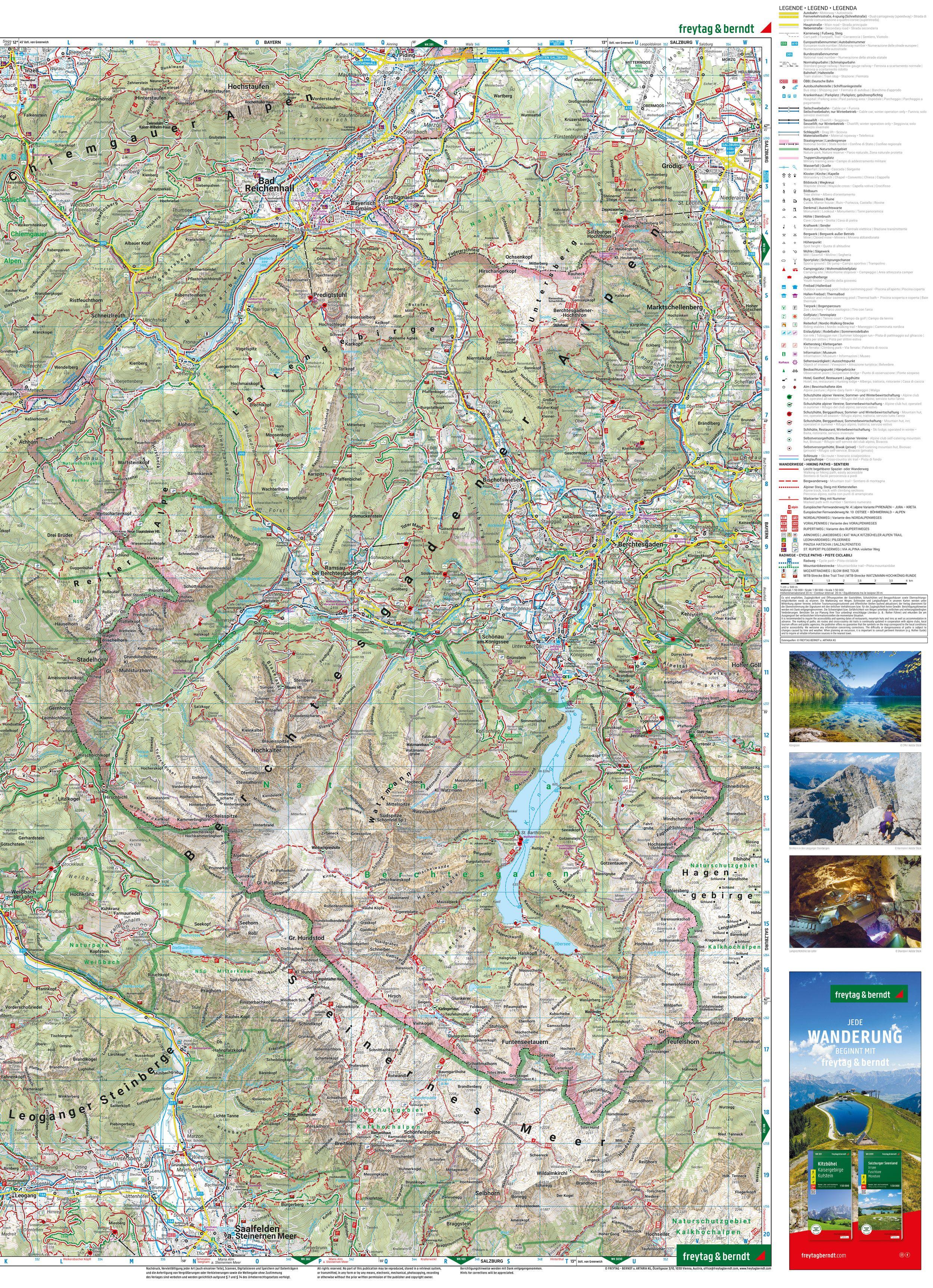 Beispielinhalt (Bild) freytag & berndt Wanderkarte WK 393 Loferer und Leoganger Steinberge, Nationalpark Berchtesgaden 1:50.000