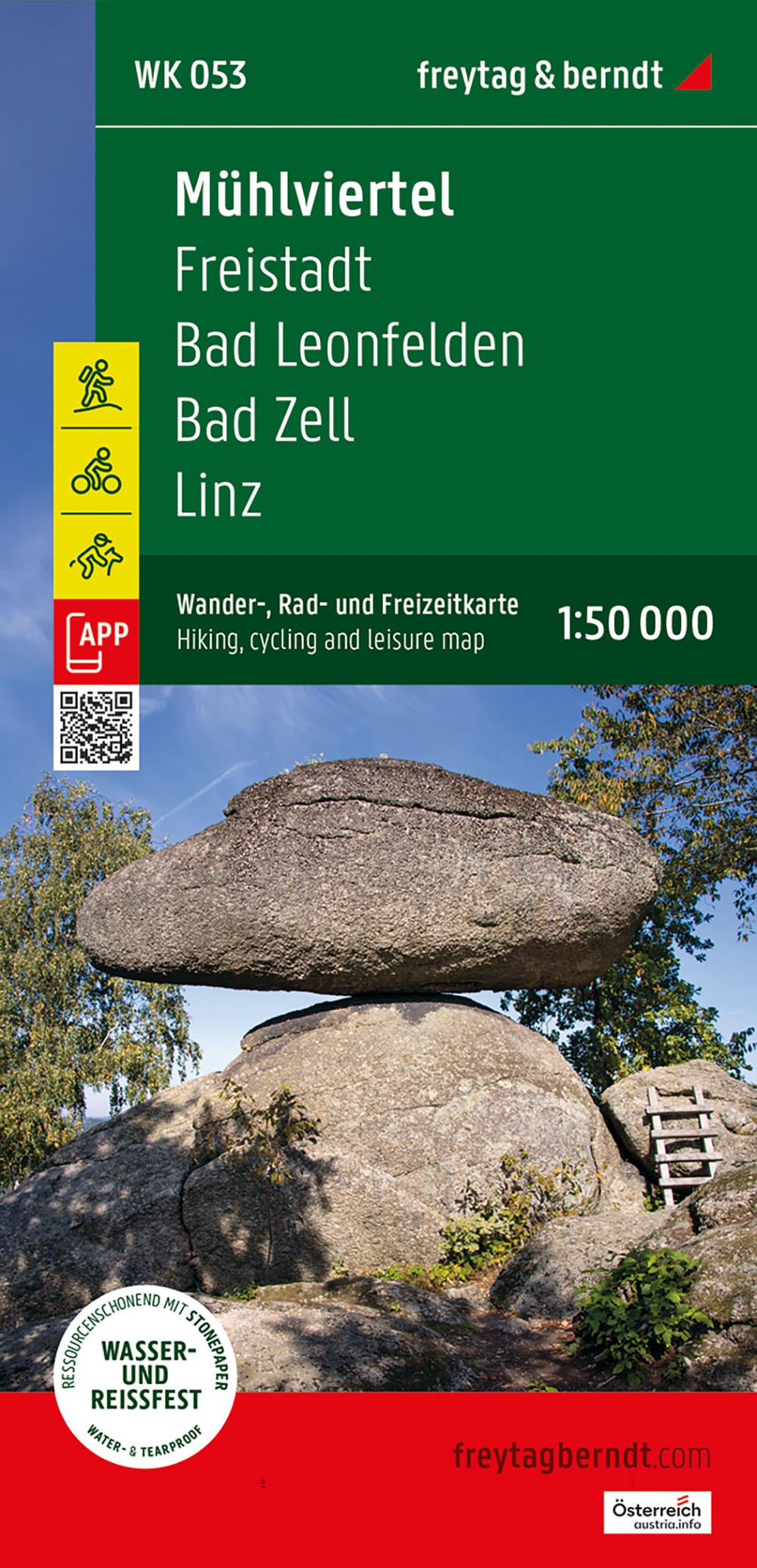 Vorderes Coverbild Mühlviertel, Wander-, Rad- und Freizeitkarte 1:50.000, freytag & berndt, WK 053