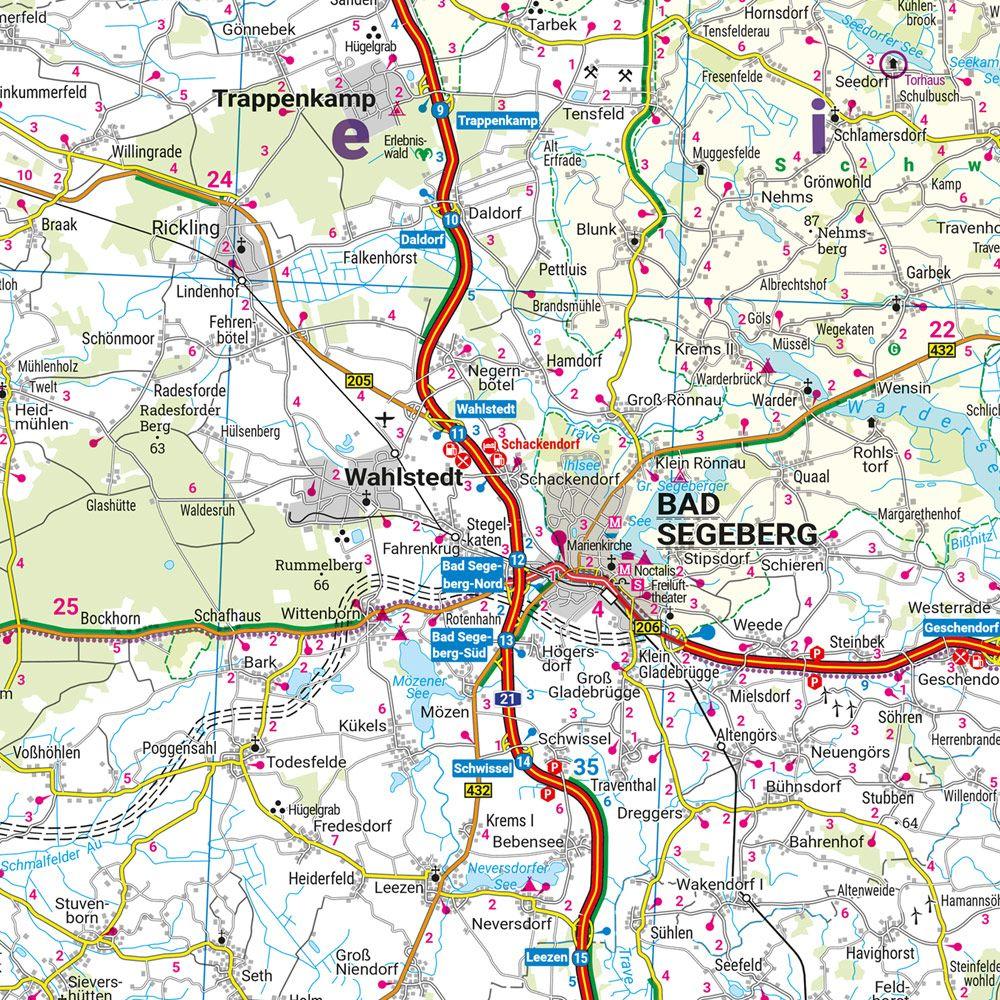 Beispielinhalt (Bild) freytag & berndt Straßenkarte Deutschland Set 2026/2027 1:200.000