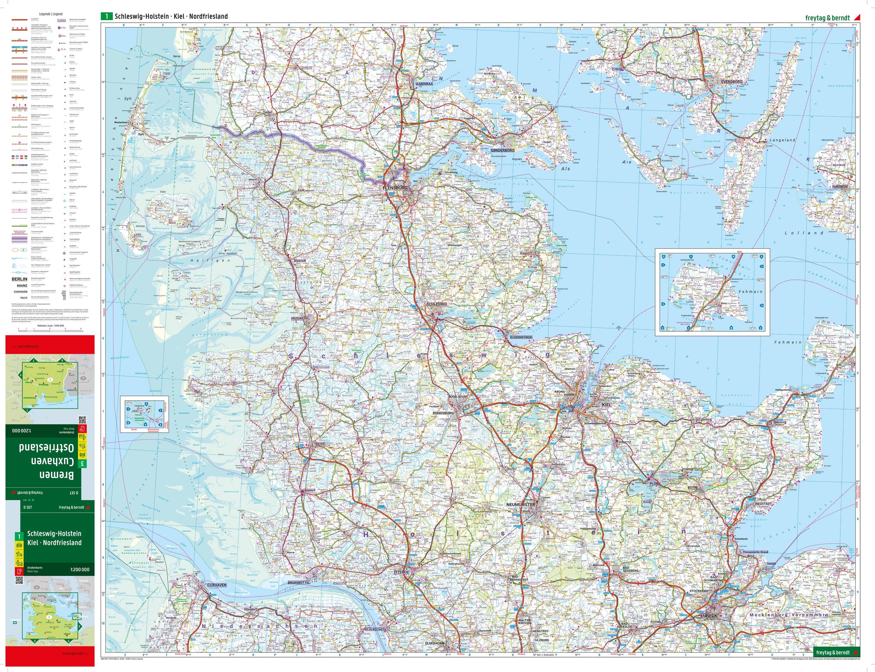 Beispielinhalt (Bild) freytag & berndt Straßenkarte Deutschland Set 2026/2027 1:200.000
