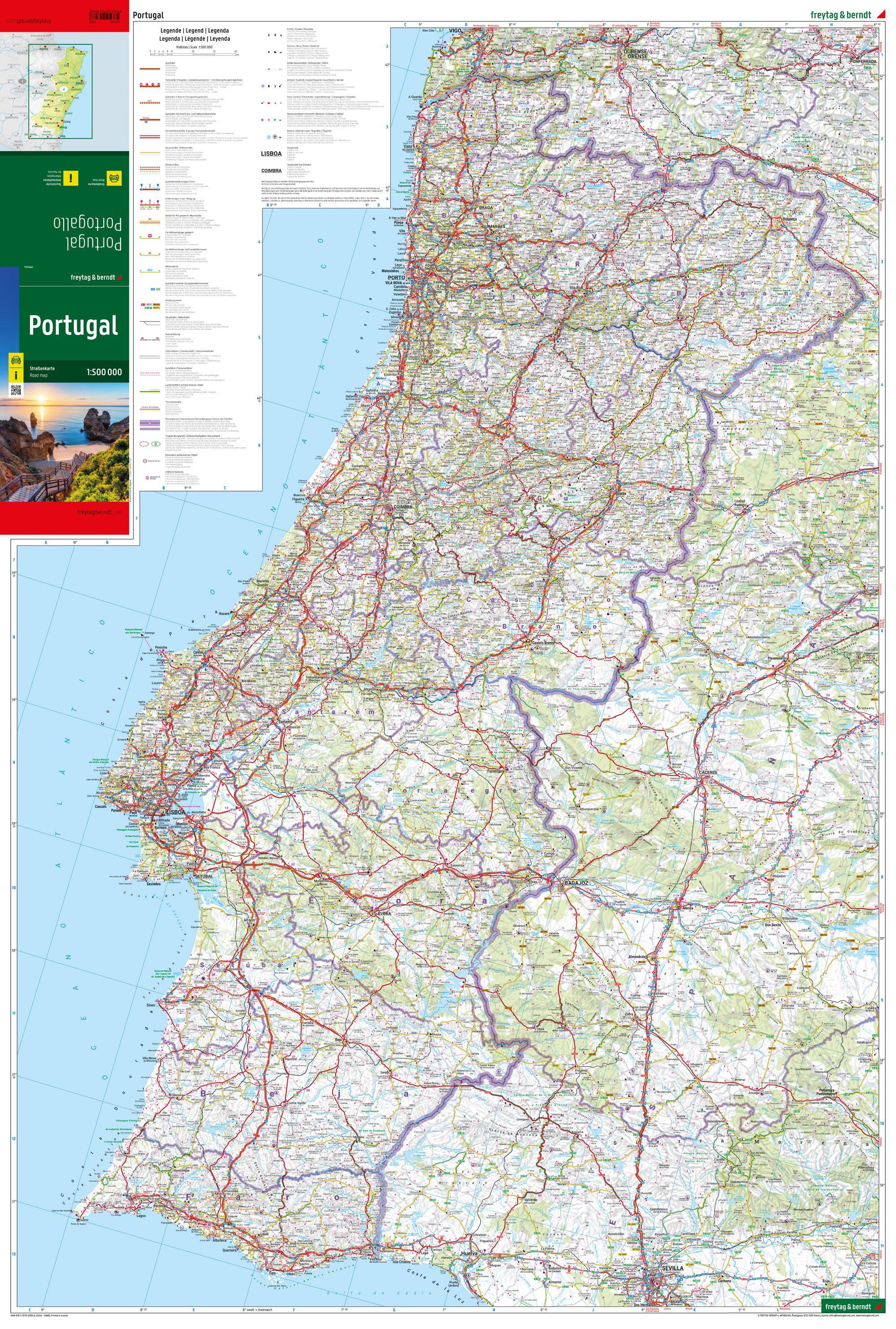 Beispielinhalt (Bild) Portugal, Straßenkarte 1:500.000, freytag & berndt