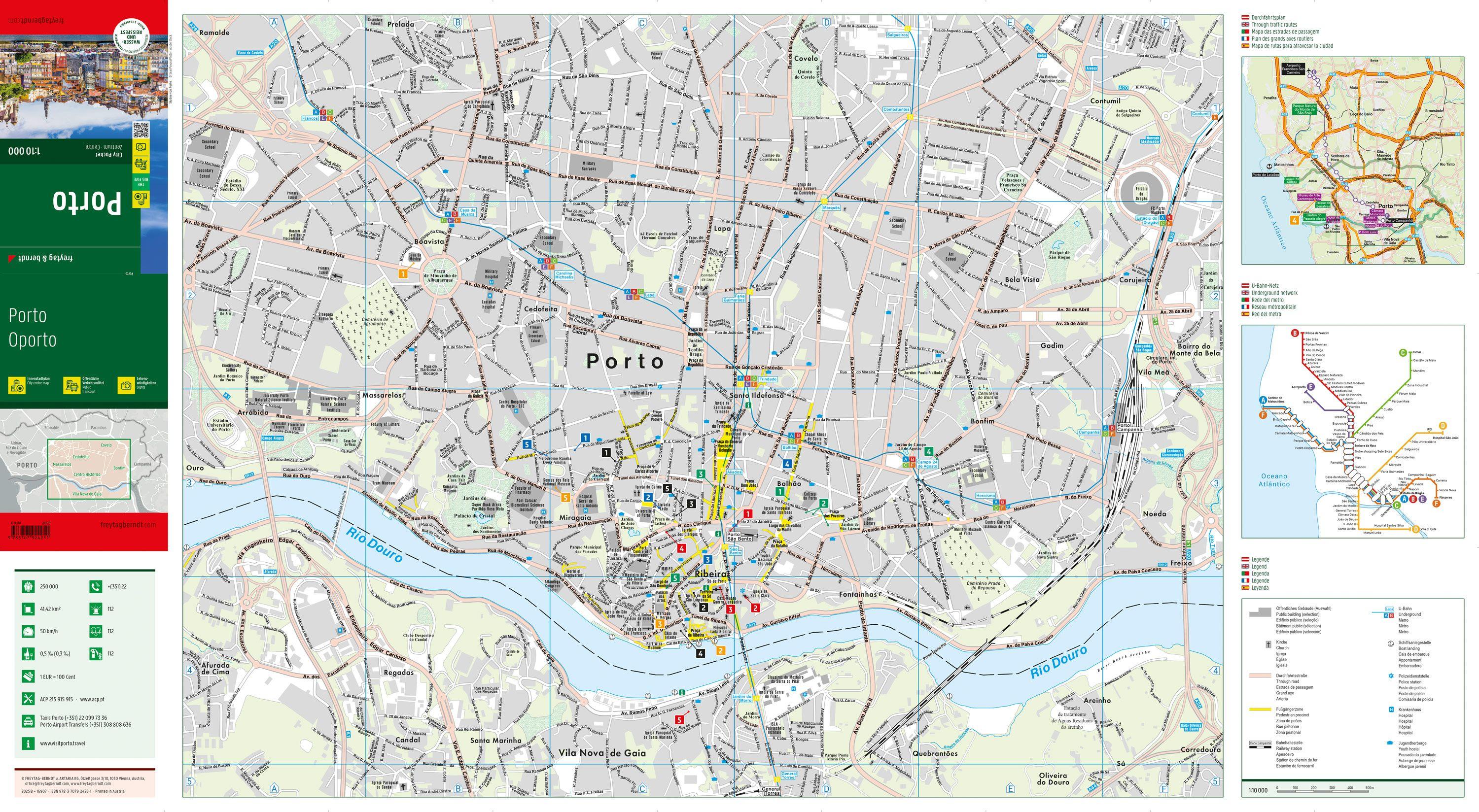 Beispielinhalt (Bild) freytag & berndt Innenstadtplan Porto 1:10.000