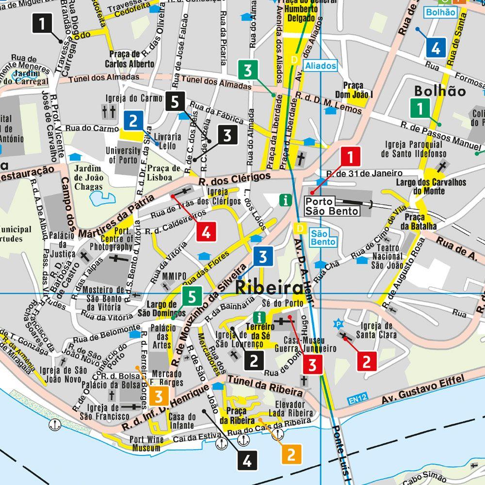 Beispielinhalt (Bild) freytag & berndt Innenstadtplan Porto 1:10.000