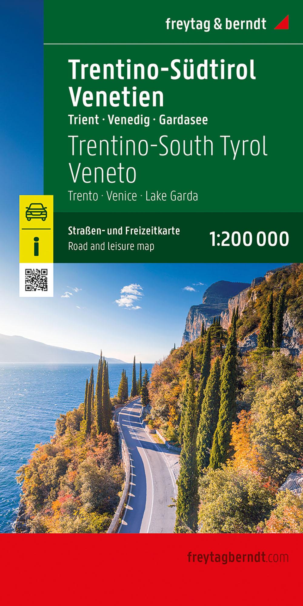 Vorderes Coverbild Trentino-Südtirol - Venetien, Straßen- und Freizeitkarte 1:200.000, freytag & berndt