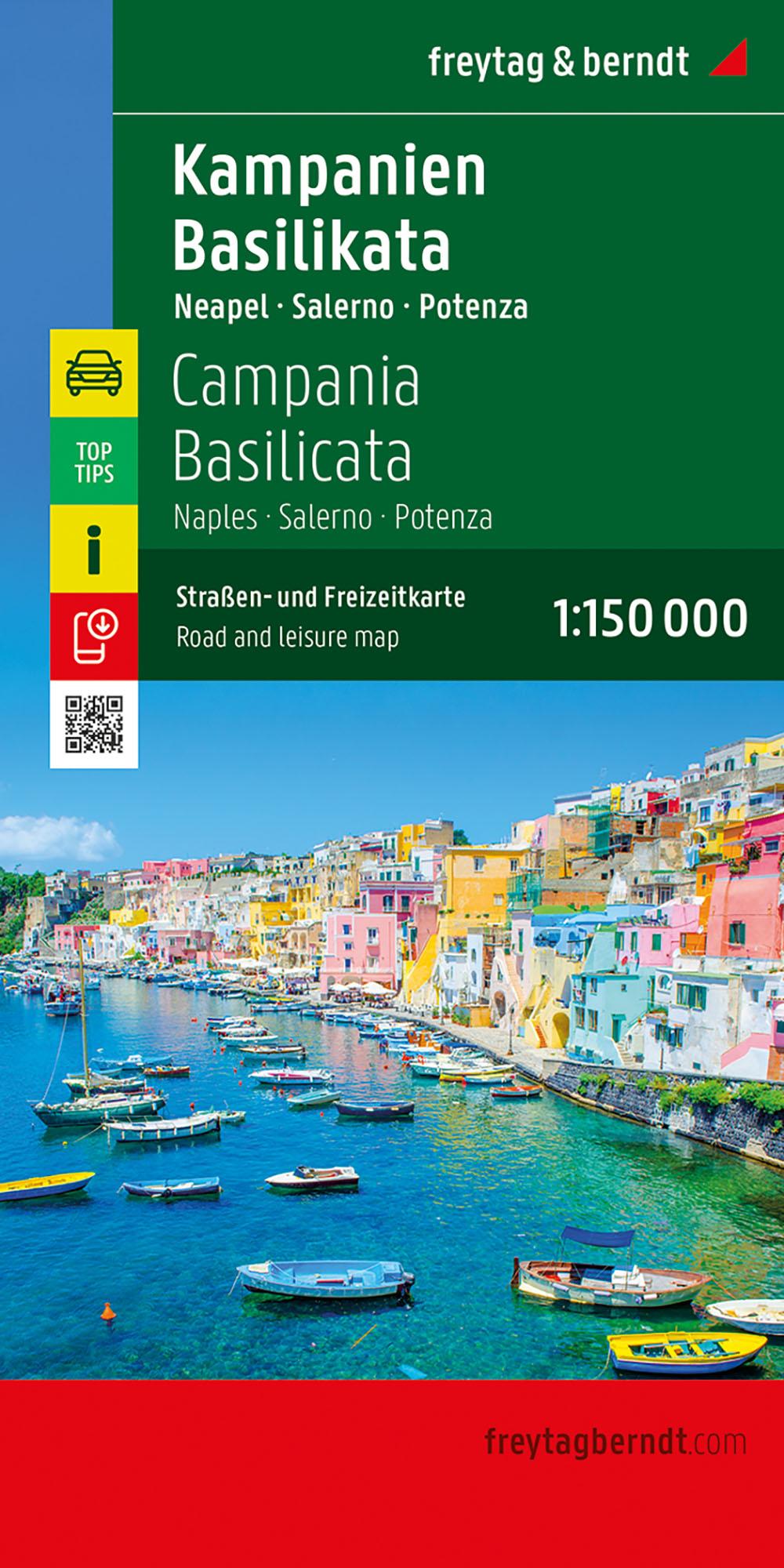 Vorderes Coverbild Kampanien - Basilikata, Straßen- und Freizeitkarte 1:150.000, freytag & berndt