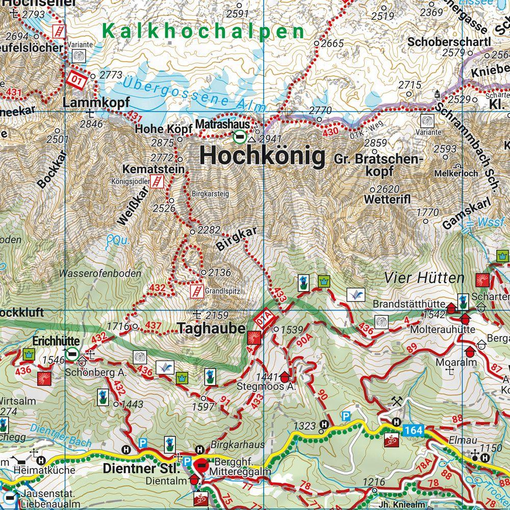 Beispielinhalt (Bild) Hochkönig, Wander-, Rad- und Freizeitkarte 1:50.000, freytag & berndt, WK 103