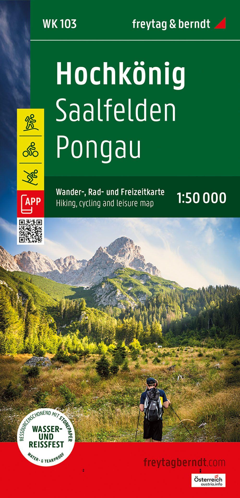 Vorderes Coverbild Hochkönig, Wander-, Rad- und Freizeitkarte 1:50.000, freytag & berndt, WK 103