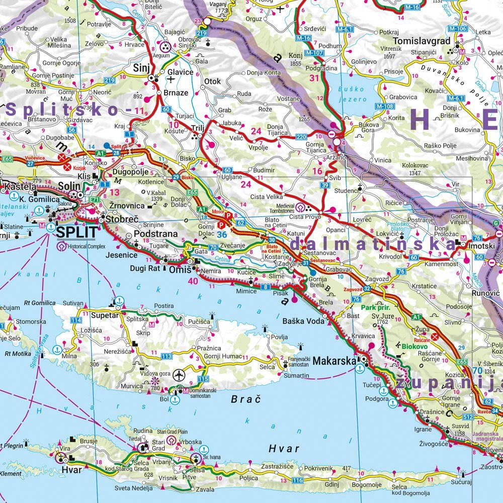 Beispielinhalt (Bild) Kroatien, Straßenkarte 1:500.000, freytag & berndt