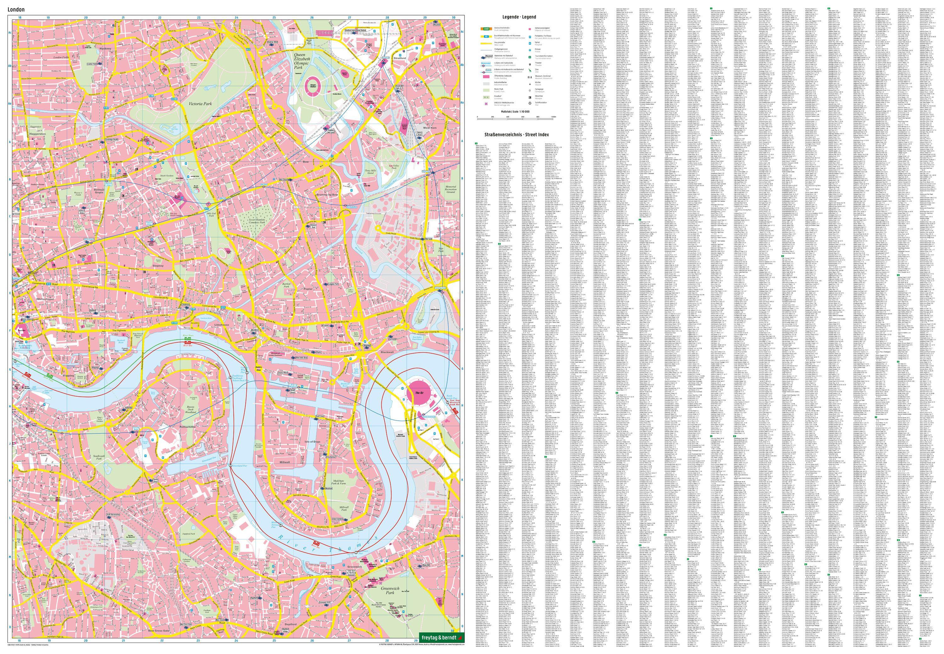Beispielinhalt (Bild) London, Stadtplan 1:10.000, freytag & berndt