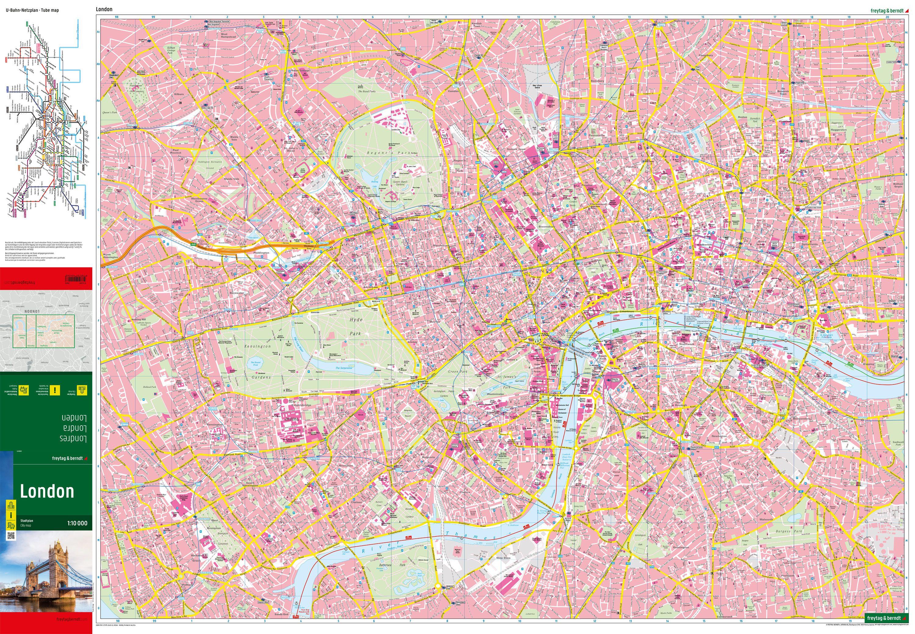 Beispielinhalt (Bild) London, Stadtplan 1:10.000, freytag & berndt