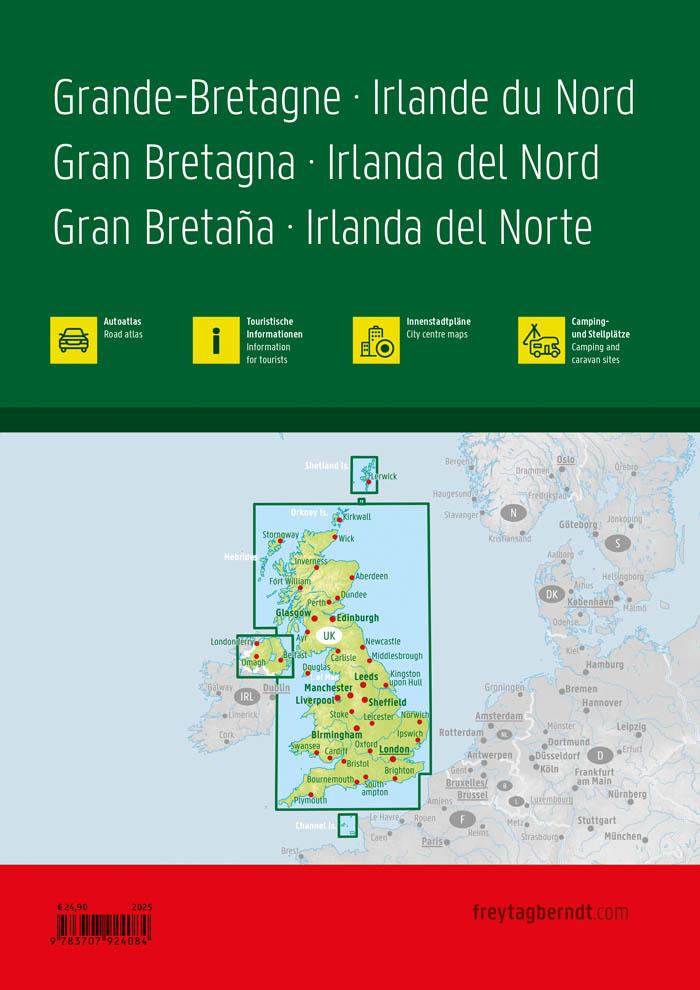 Rückseitencover Großbritannien - Nordirland, Autoatlas 1:200.000 - 1:266.000, freytag & berndt