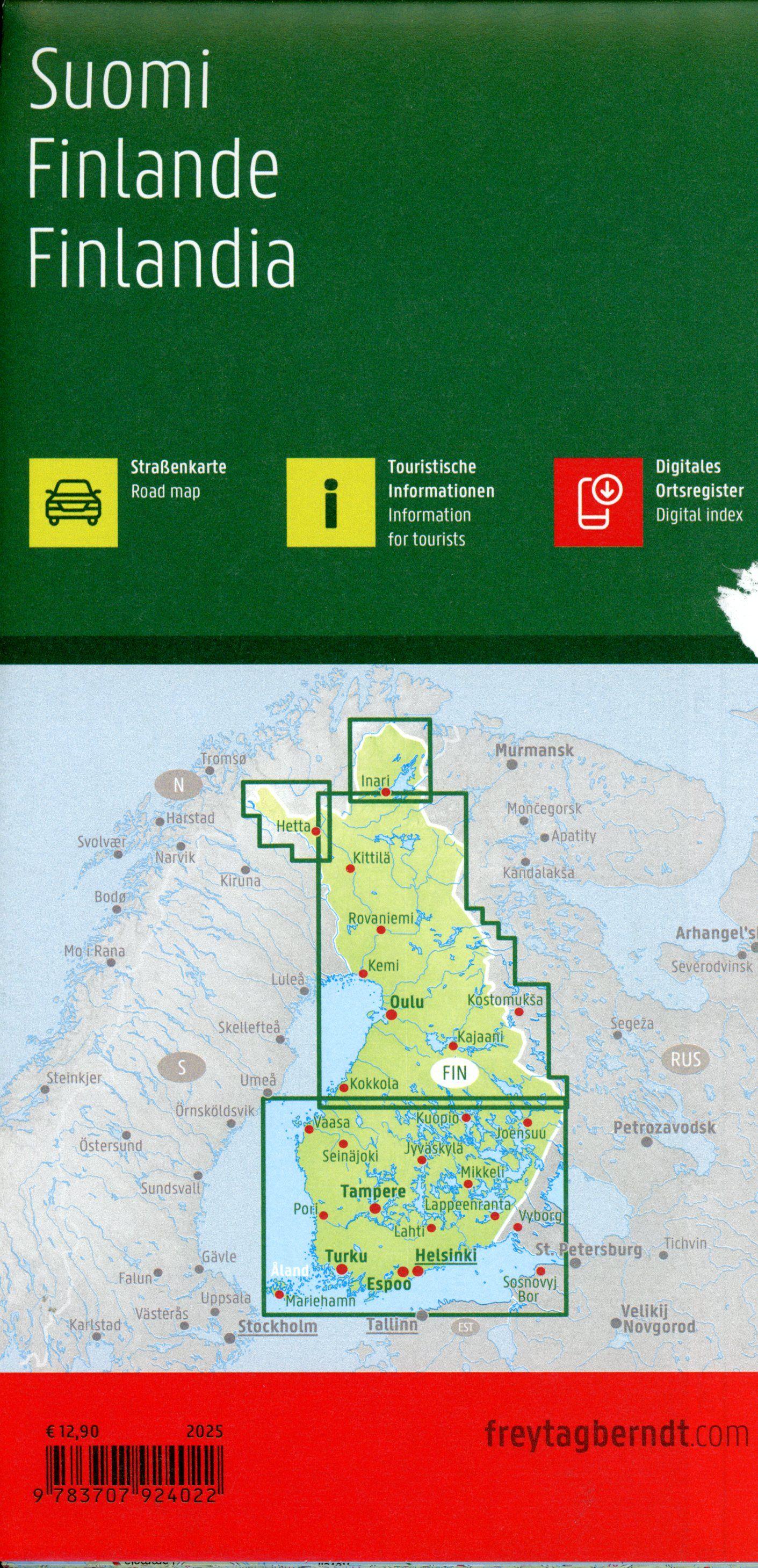 Beispielinhalt (Bild) Finnland, Straßenkarte 1:500.000, freytag & berndt