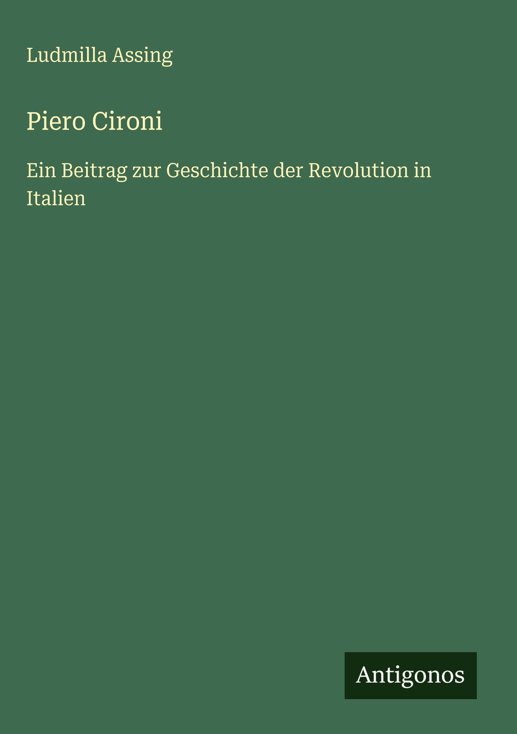 Vorderes Coverbild Piero Cironi
