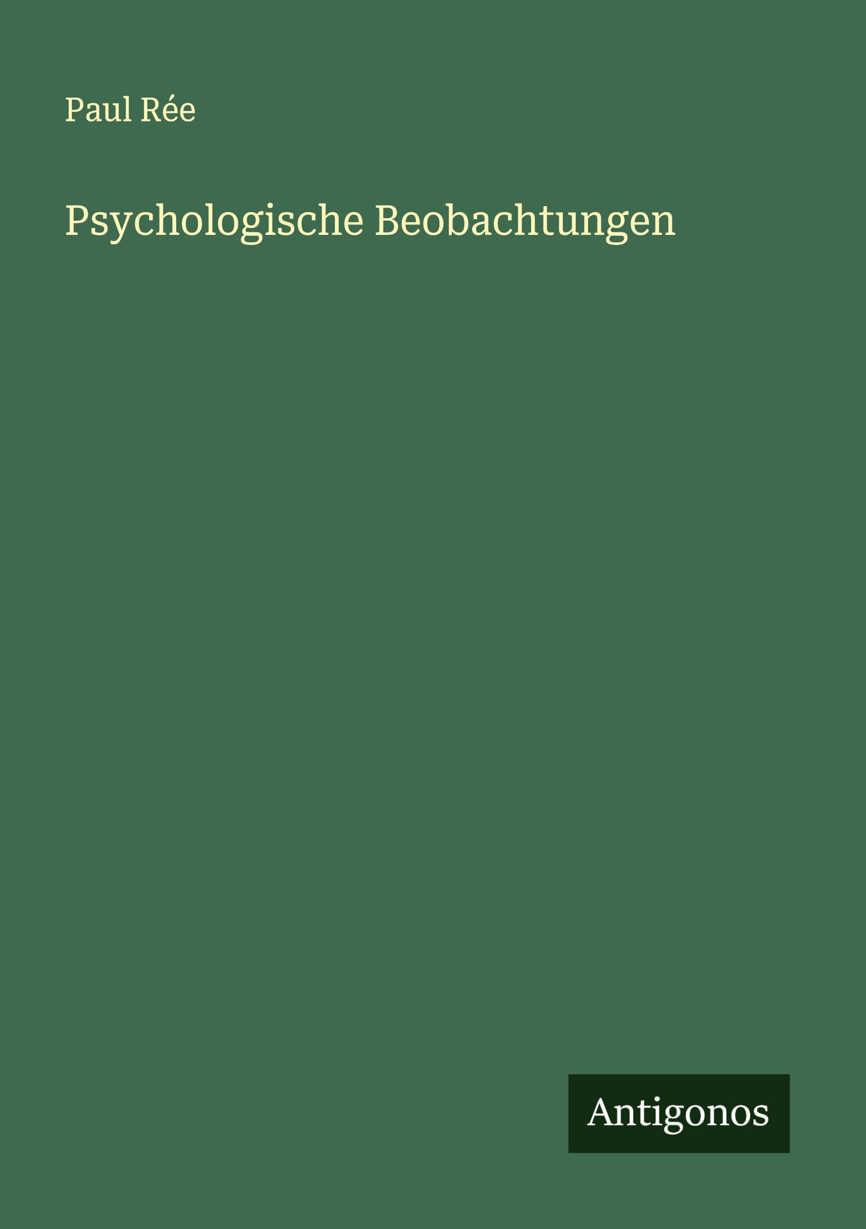 Vorderes Coverbild Psychologische Beobachtungen