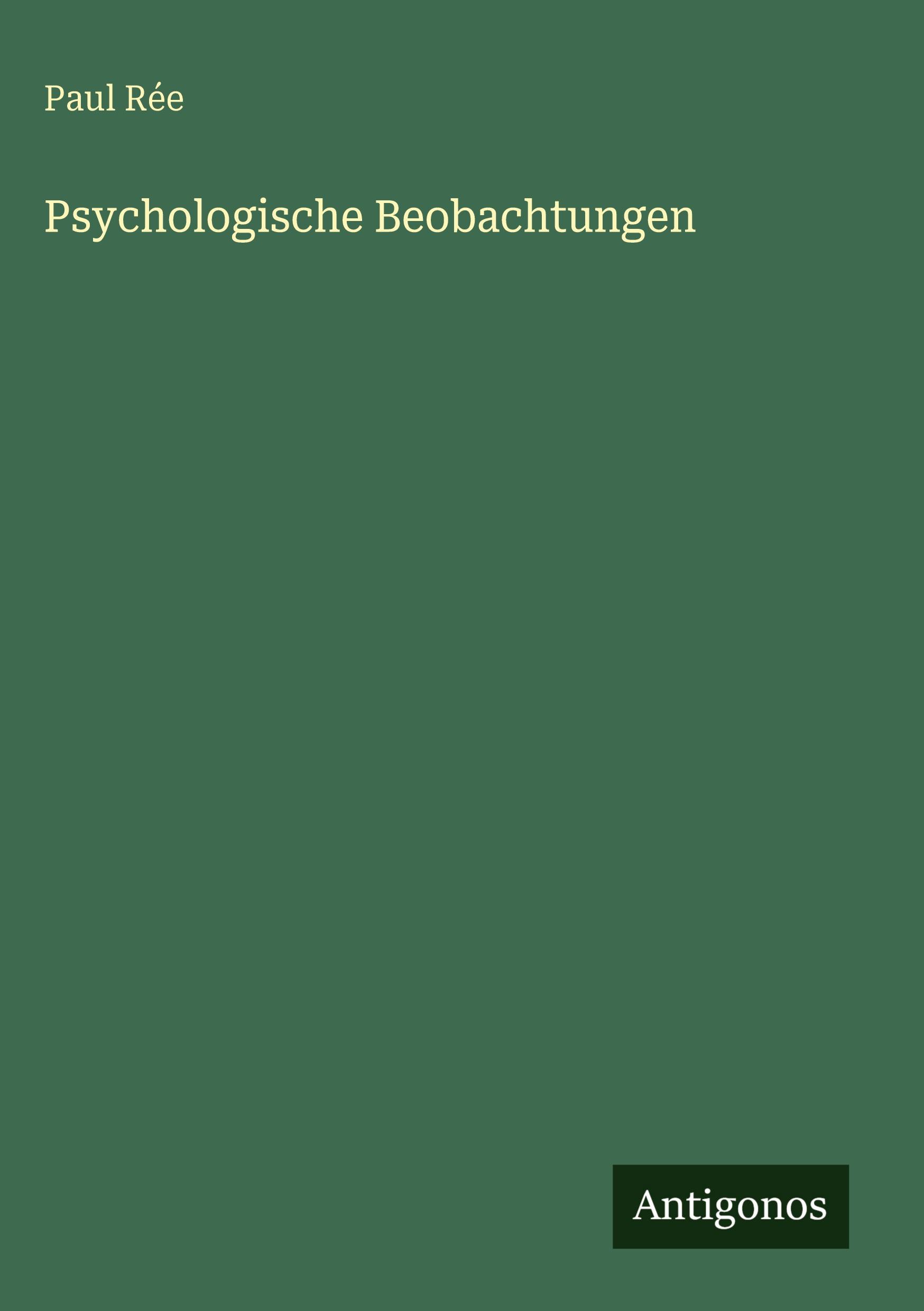 Vorderes Coverbild Psychologische Beobachtungen