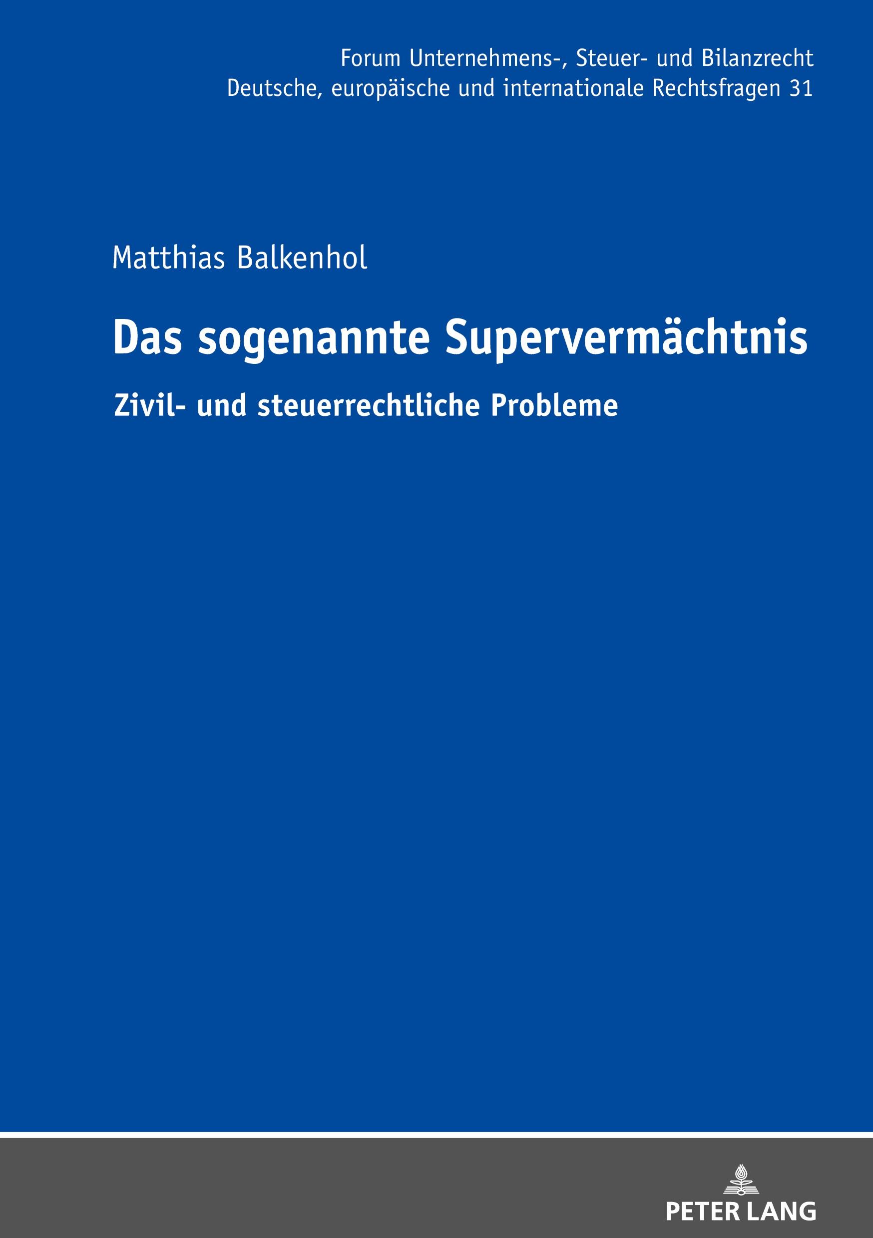Vorderes Coverbild Das sogenannte Supervermächtnis
