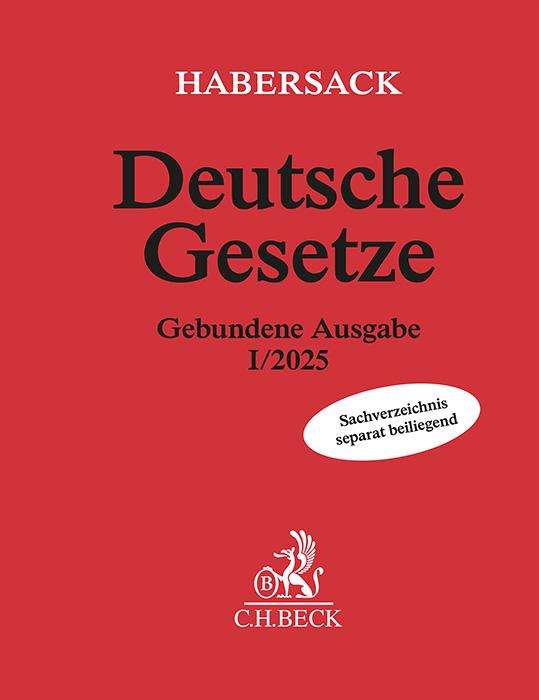 Vorderes Coverbild Deutsche Gesetze Gebundene Ausgabe I/2025
