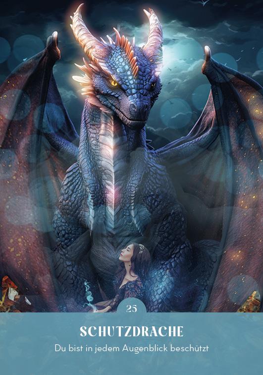 Beispielinhalt (Bild) Orakel-Kartenset: Drachen-Orakel | Nutze die Energie deiner Drachengefährten und spüre die Kraft des Universums