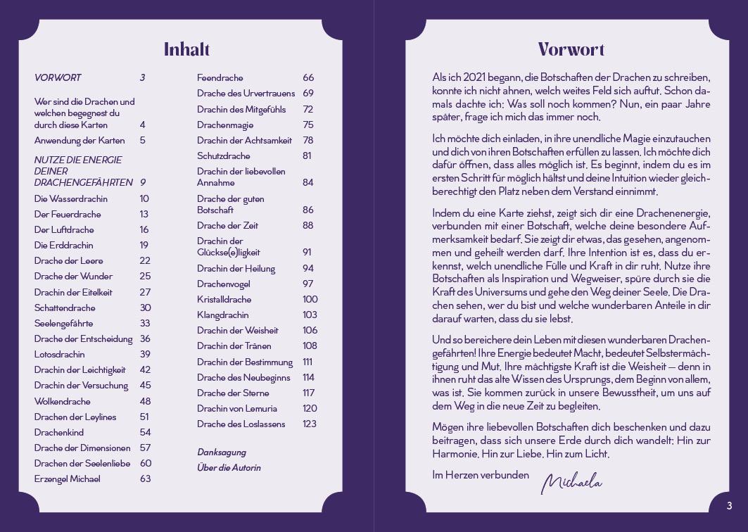 Beispielinhalt (Bild) Orakel-Kartenset: Drachen-Orakel | Nutze die Energie deiner Drachengefährten und spüre die Kraft des Universums
