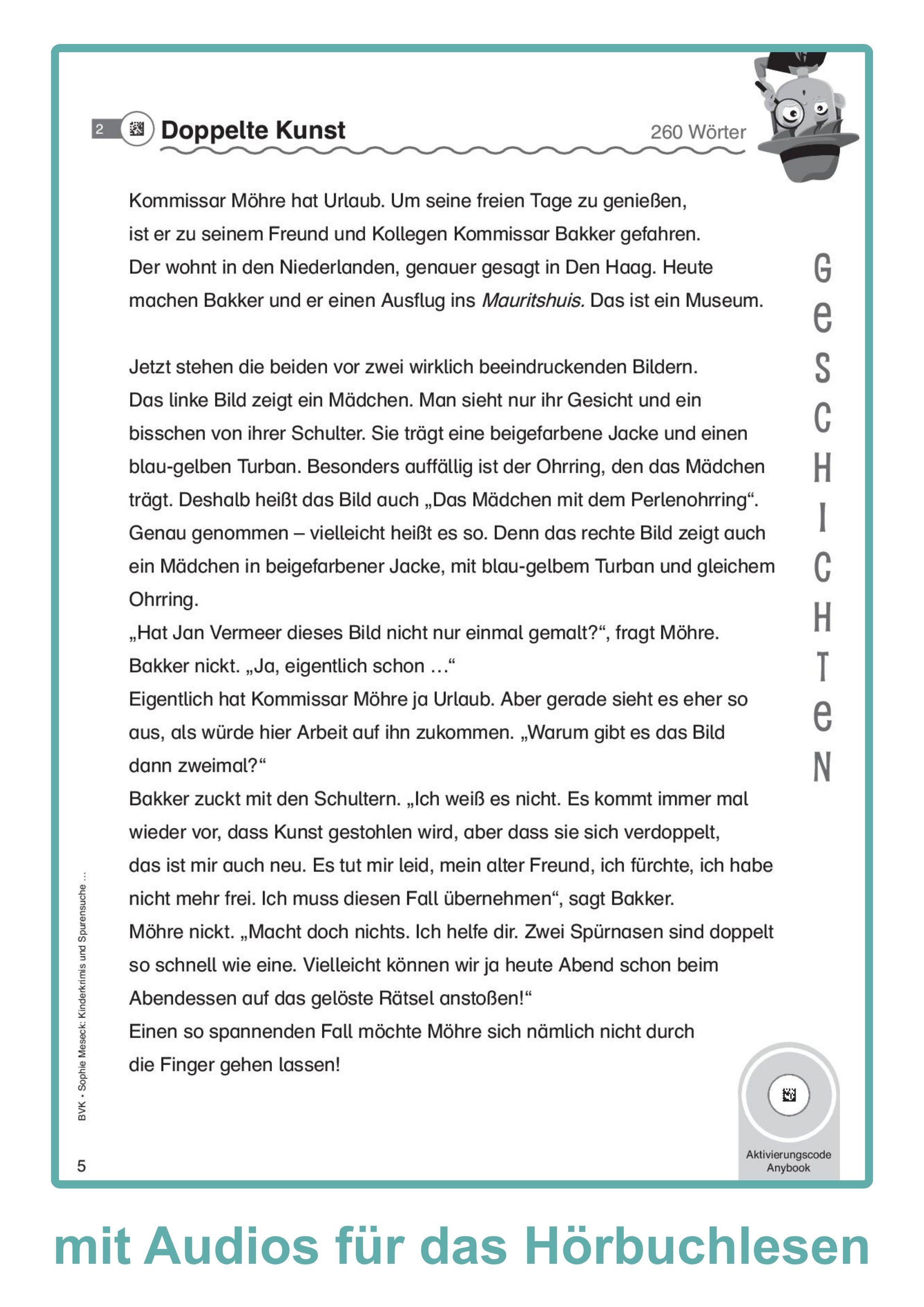 Beispielinhalt (Bild) Kinderkrimis und Spurensuche - Detektivgeschichten gemeinsam im Lesetandem lesen