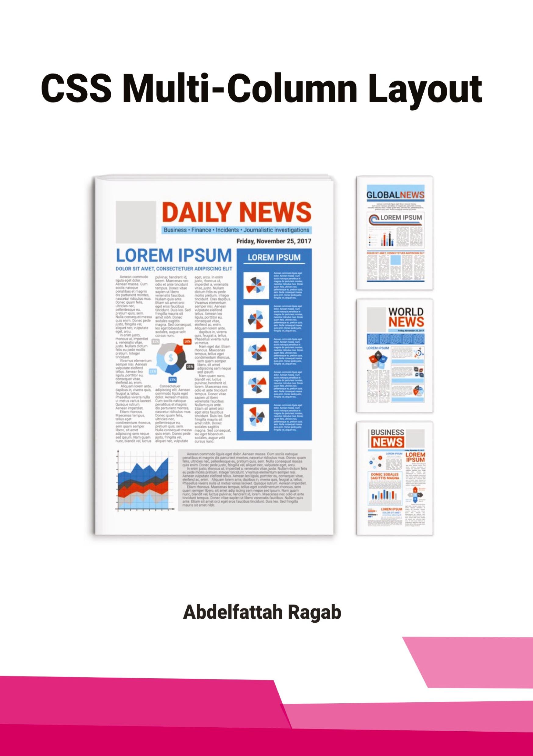 Vorderes Coverbild CSS Multi-Column Layout