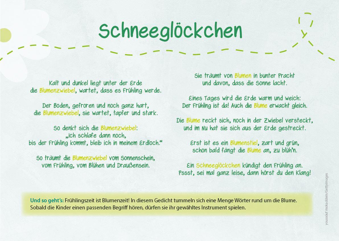 Beispielinhalt (Bild) Die Kita-Jahreszeiten-Karten: 32 Klanggedichte für den Frühling