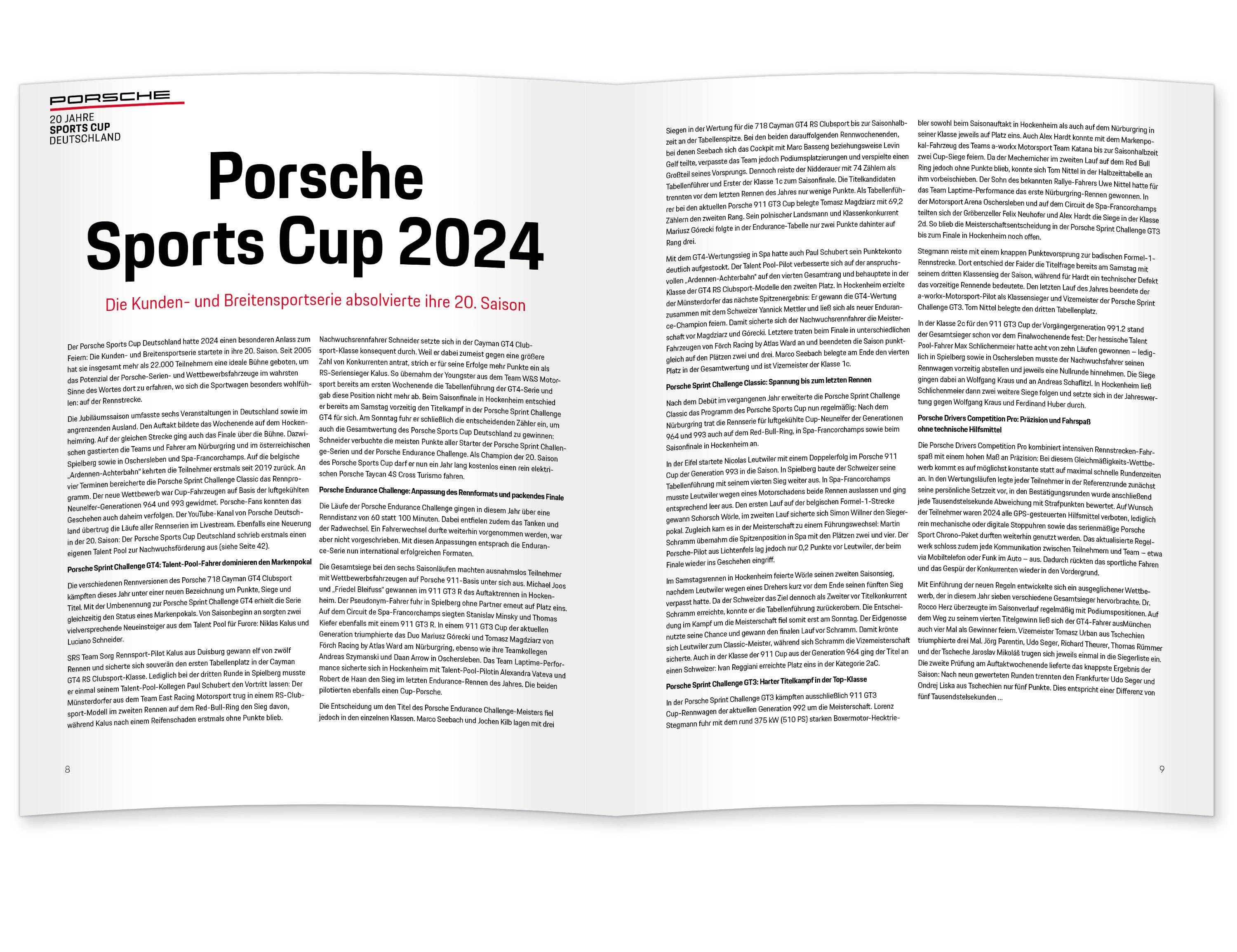 Beispielinhalt (Bild) Porsche Sports Cup / Porsche Sports Cup Deutschland 2024