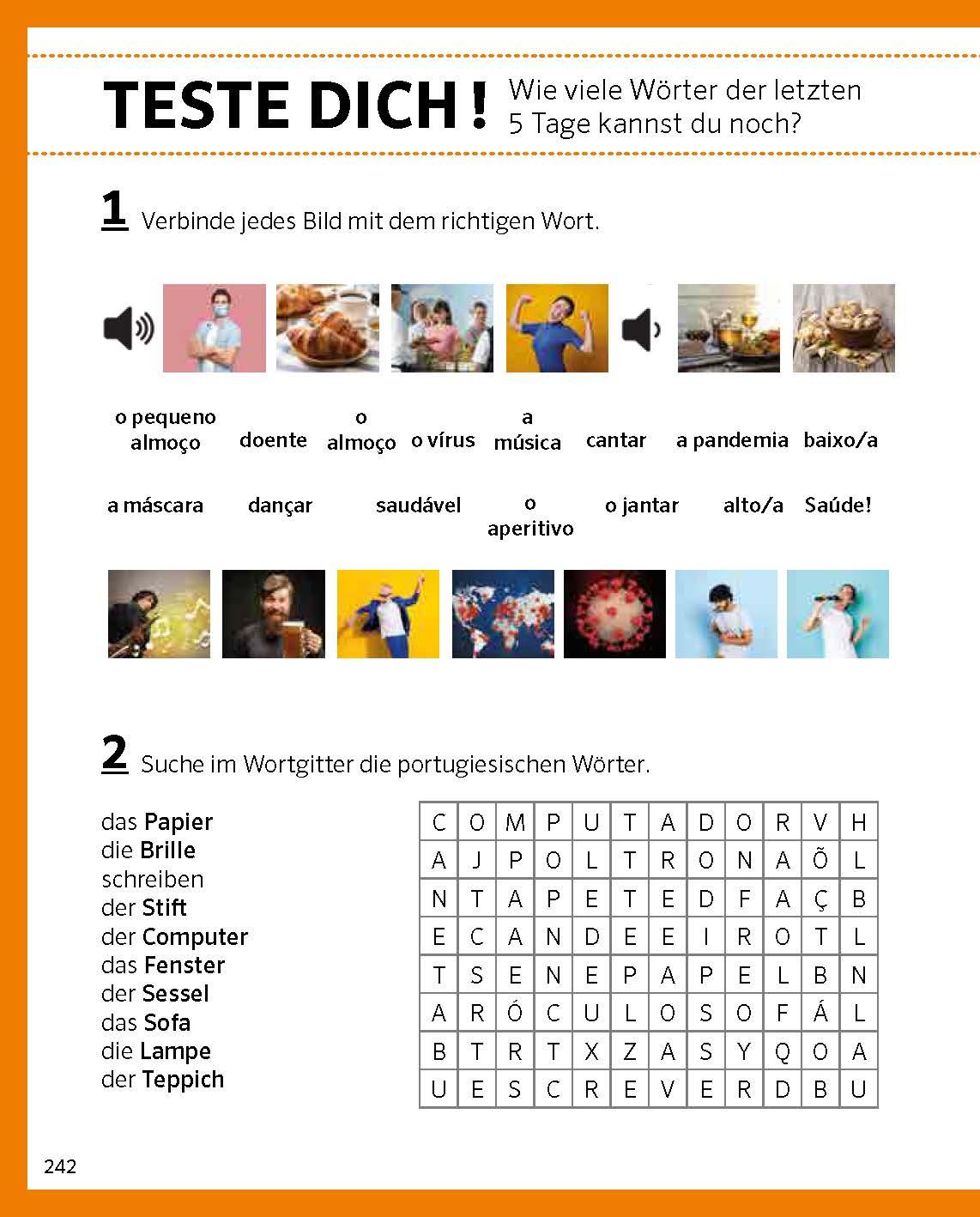 Beispielinhalt (Bild) PONS Portugiesisch von 0 auf 500