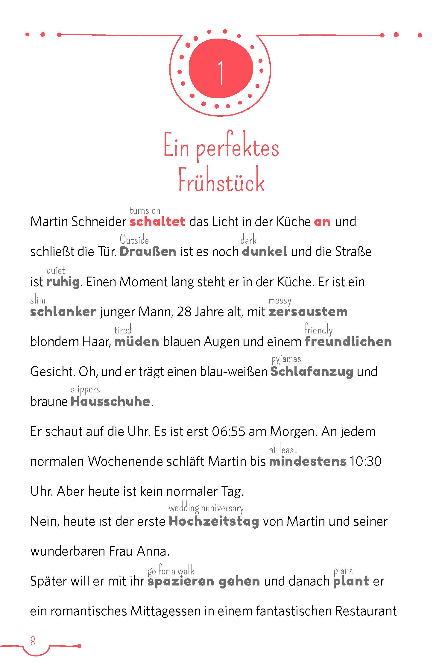 Beispielinhalt (Bild) PONS 5-Minuten-Lektüren Deutsch A1-A2 - Urlaub am Meer