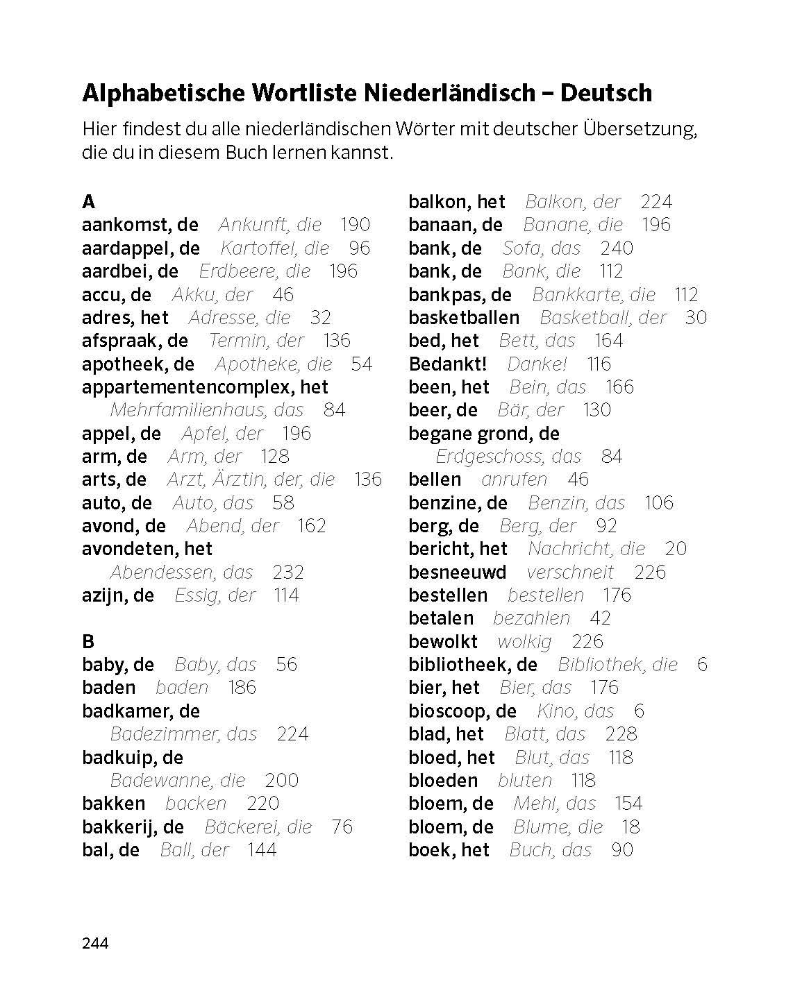 Beispielinhalt (Bild) PONS Niederländisch von 0 auf 500