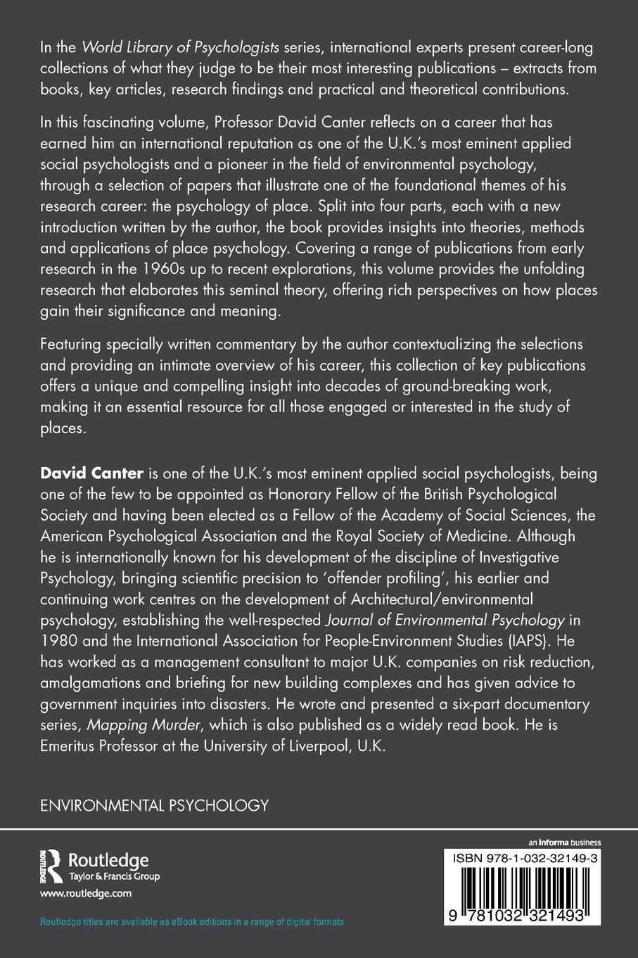 Rückseitencover Readings on the Psychology of Place