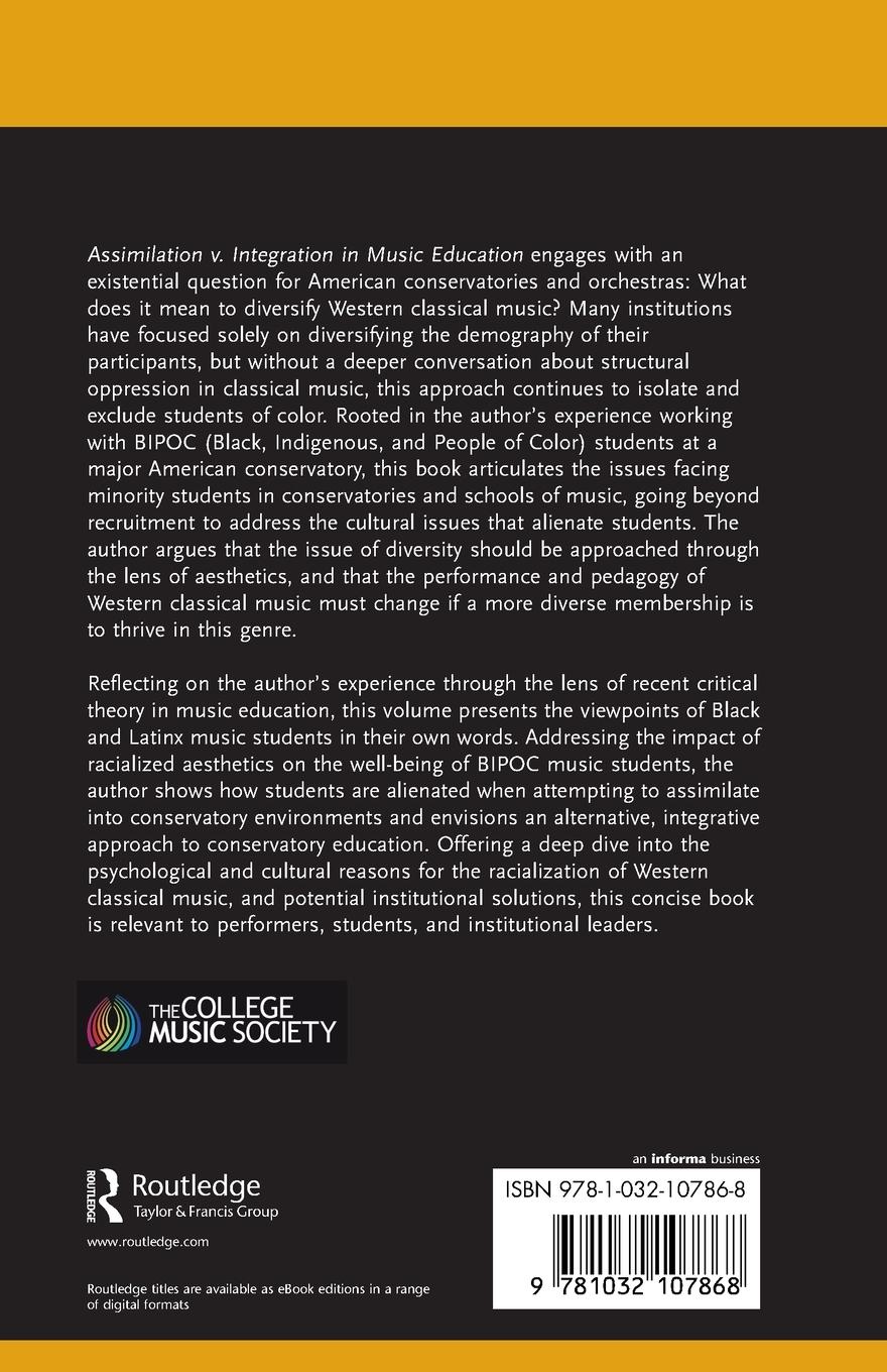 Rückseitencover Assimilation v. Integration in Music Education