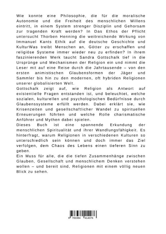 Rückseitencover Das Spiel der Götter: Religionen neu gedacht