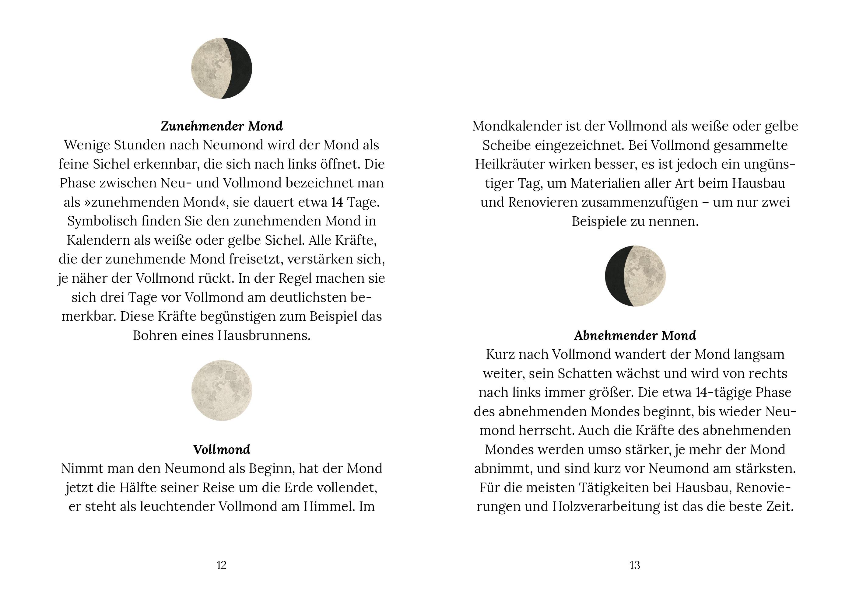 Beispielinhalt (Bild) Heimwerken, Hausbau und Holzgewinnung mit dem Mond