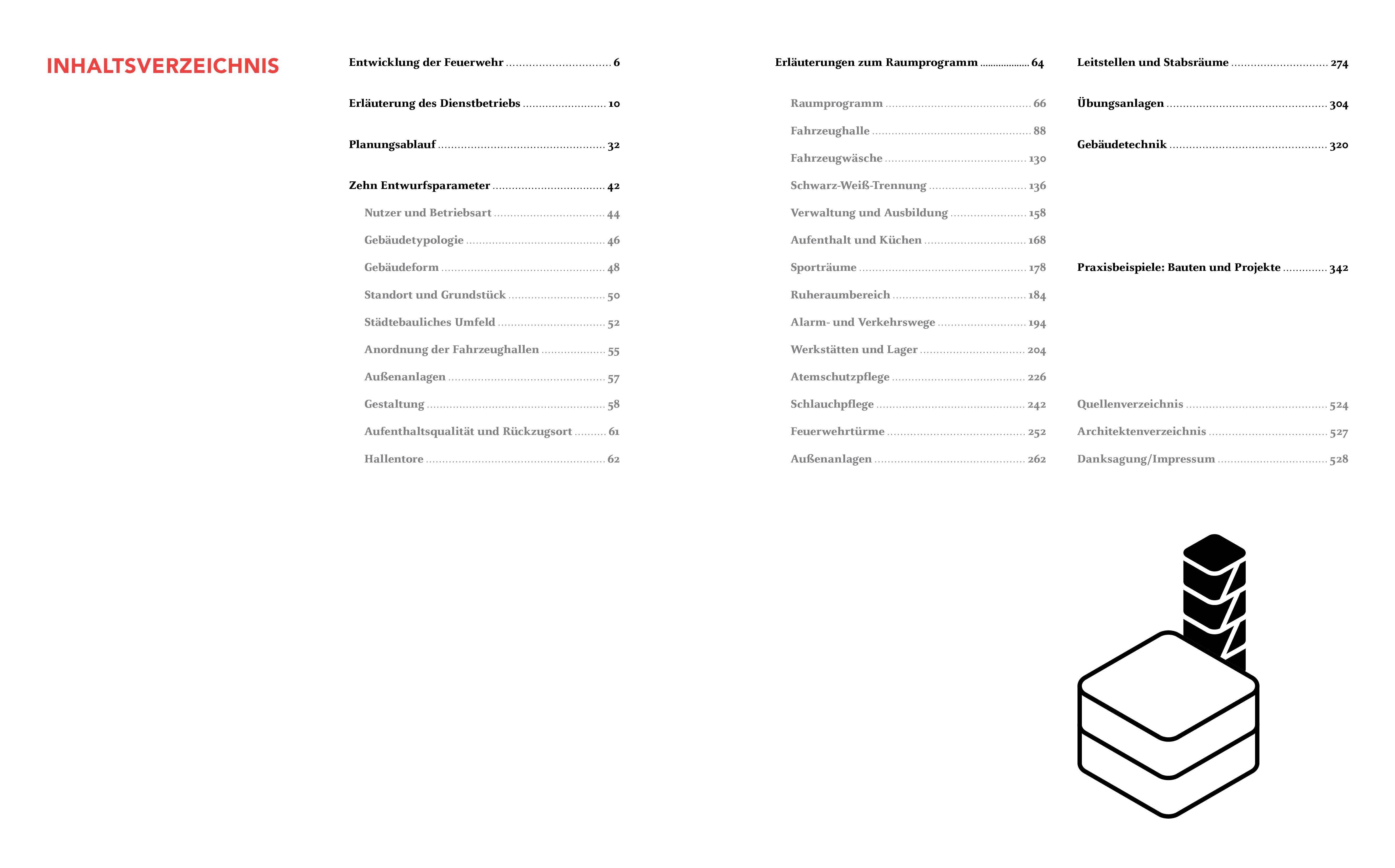 Beispielinhalt (Bild) Feuerwehrbauten. Handbuch und Planungshilfe