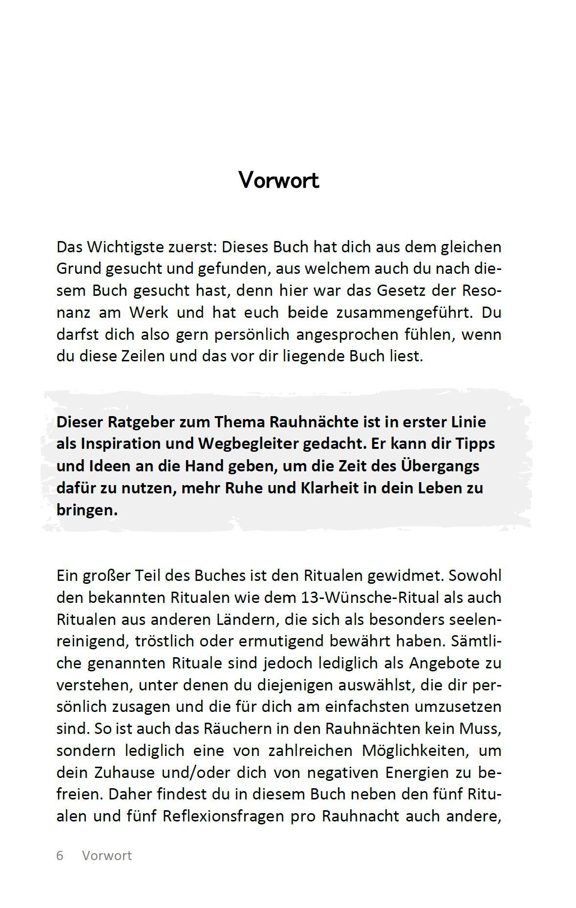 Beispielinhalt (Bild) Meine Reise durch die 12 Rauhnächte | 100 Rituale und Impulse | Ein Begleiter für mehr Achtsamkeit und Resilienz im neuen Jahr