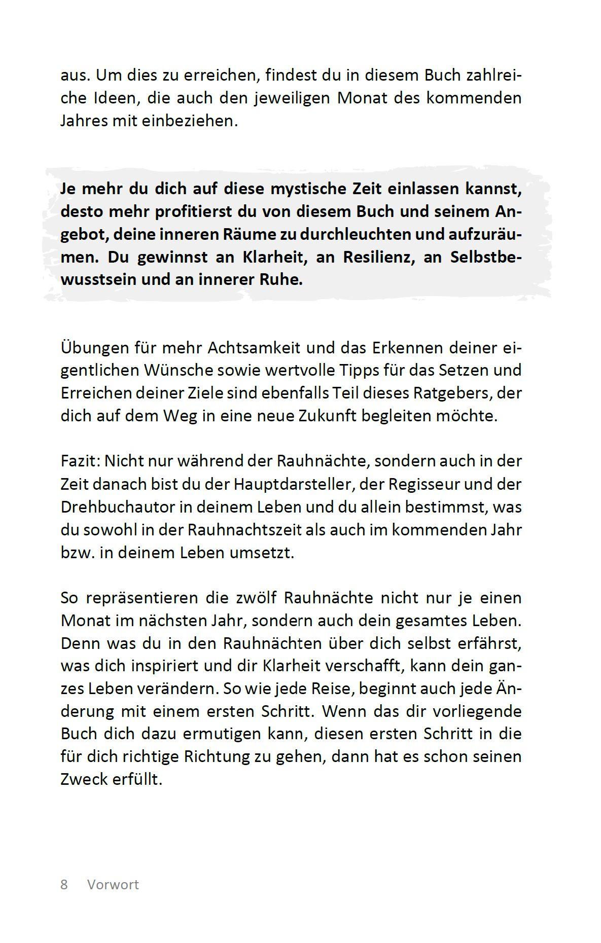 Beispielinhalt (Bild) Meine Reise durch die 12 Rauhnächte | 100 Rituale und Impulse | Ein Begleiter für mehr Achtsamkeit und Resilienz im neuen Jahr