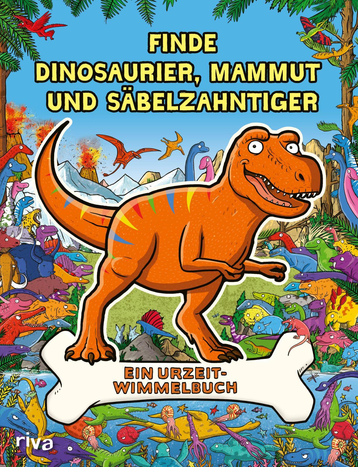 Vorderes Coverbild Finde Dinosaurier, Mammut und Säbelzahntiger