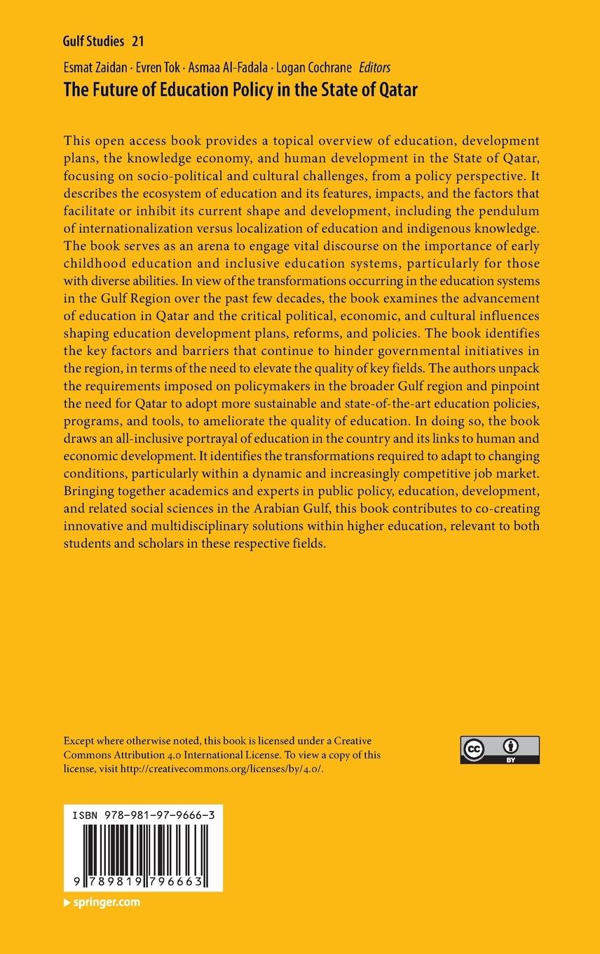 Rückseitencover The Future of Education Policy in the State of Qatar