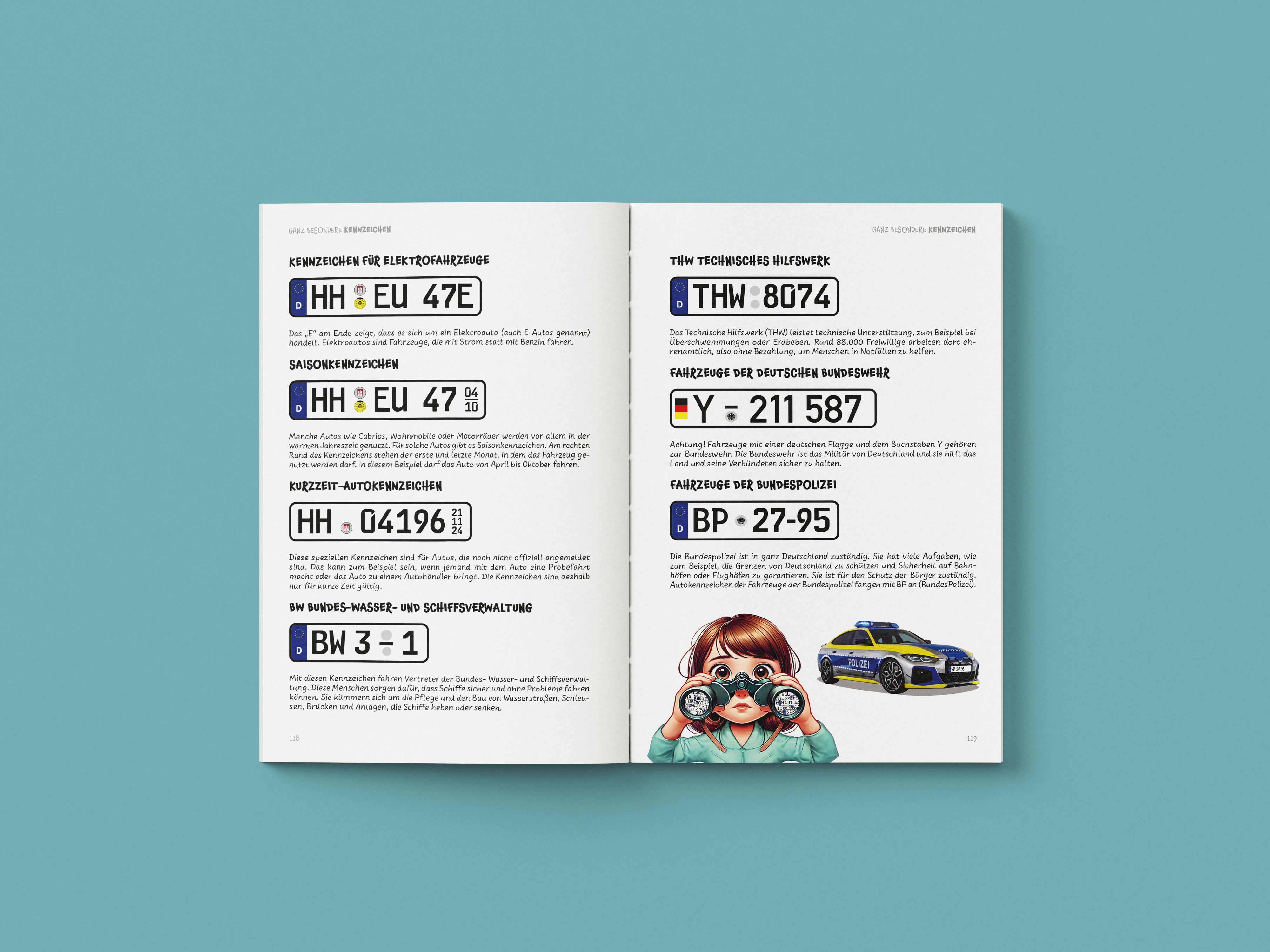 Beispielinhalt (Bild) Das große Autokennzeichen Mitmachbuch für Kinder