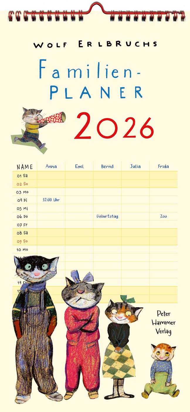 Vorderes Coverbild Wolf Erlbruchs Familienplaner 2026