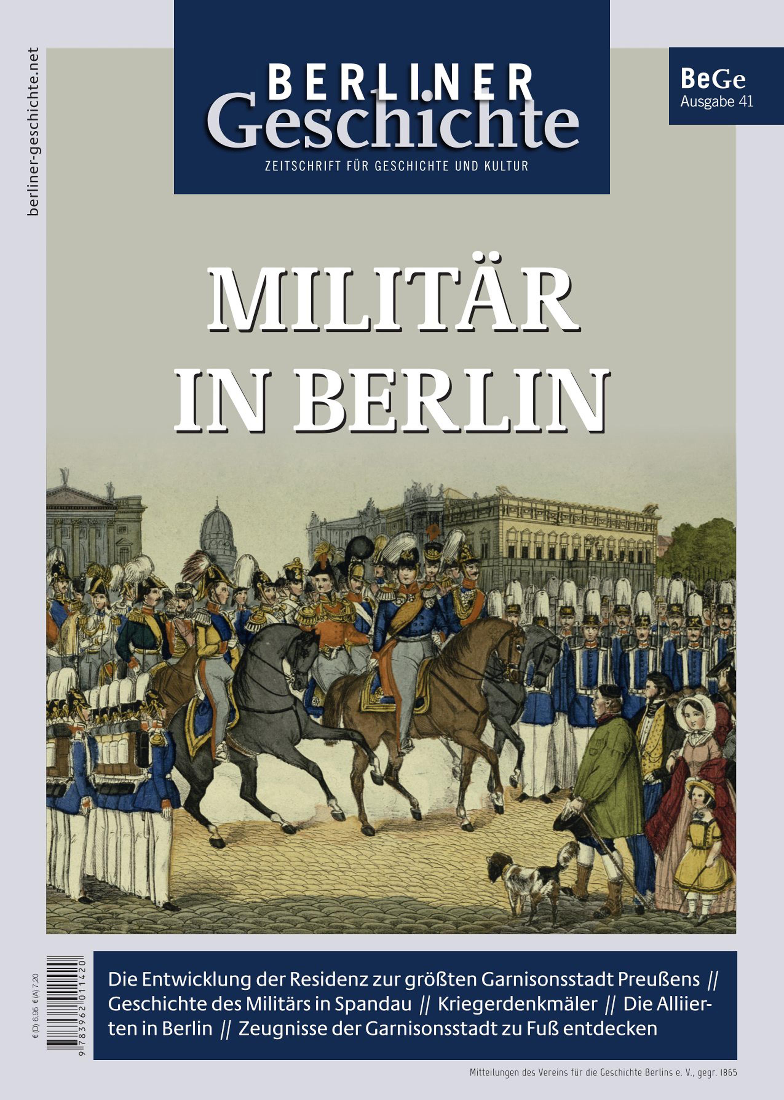 Vorderes Coverbild Berliner Geschichte - Zeitschrift für Geschichte und Kultur 41