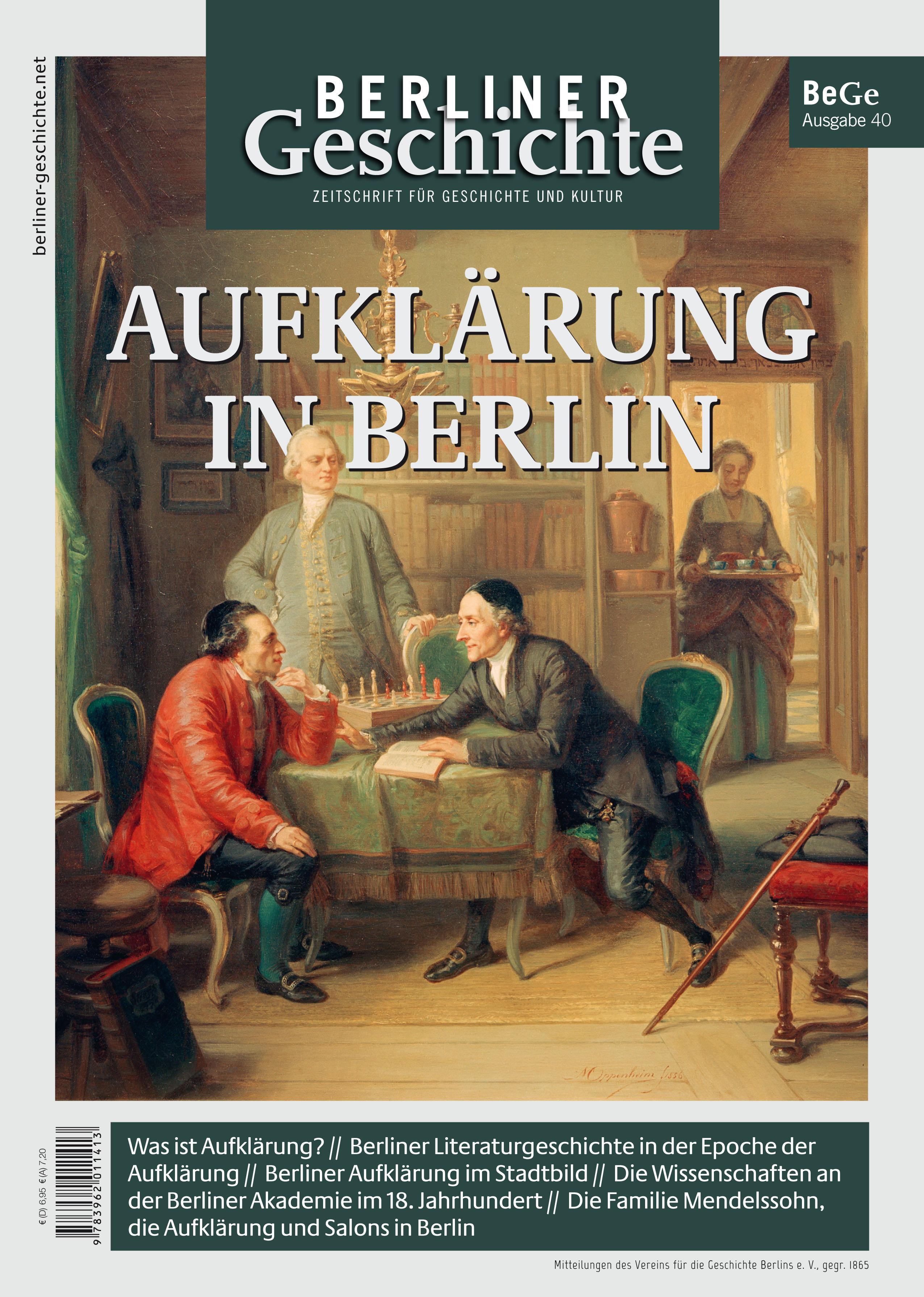 Vorderes Coverbild Berliner Geschichte - Zeitschrift für Geschichte und Kultur 40
