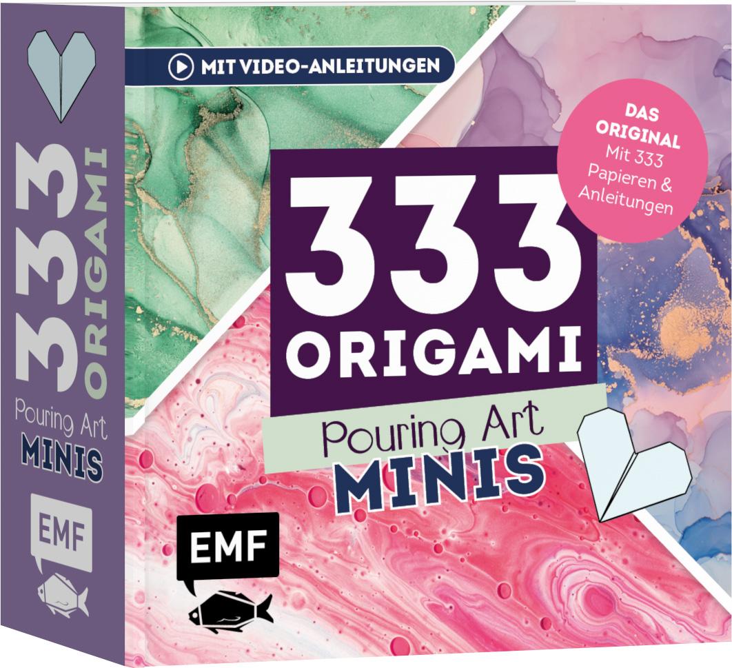 Vorderes Coverbild 333 Origami Minis - Pouring Art - Dein dekorativer Wendeblock zum kreativen Falten & Notieren