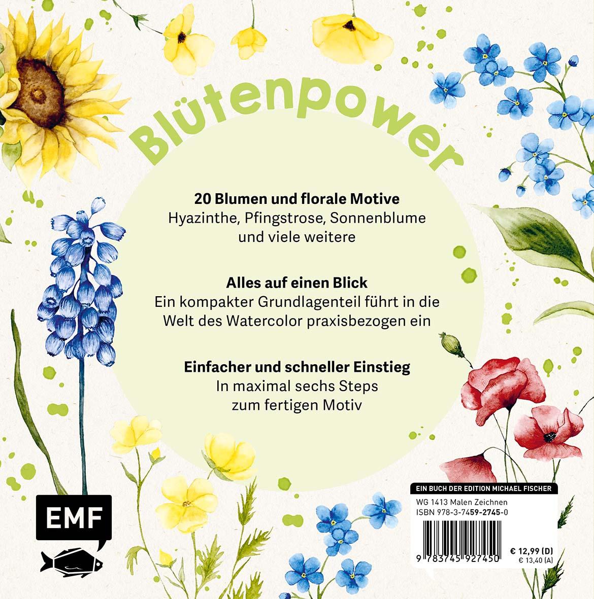 Rückseitencover Mini Watercolor - Blumen